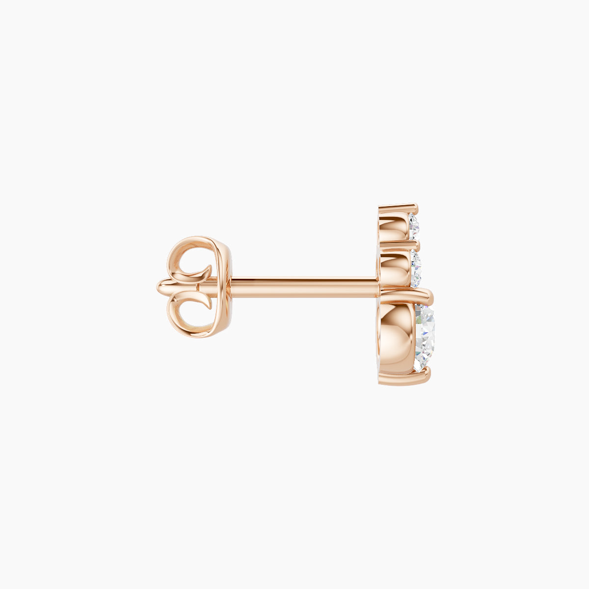 Sif | 18k Rose Gold 6.5 mm Diamond Earring