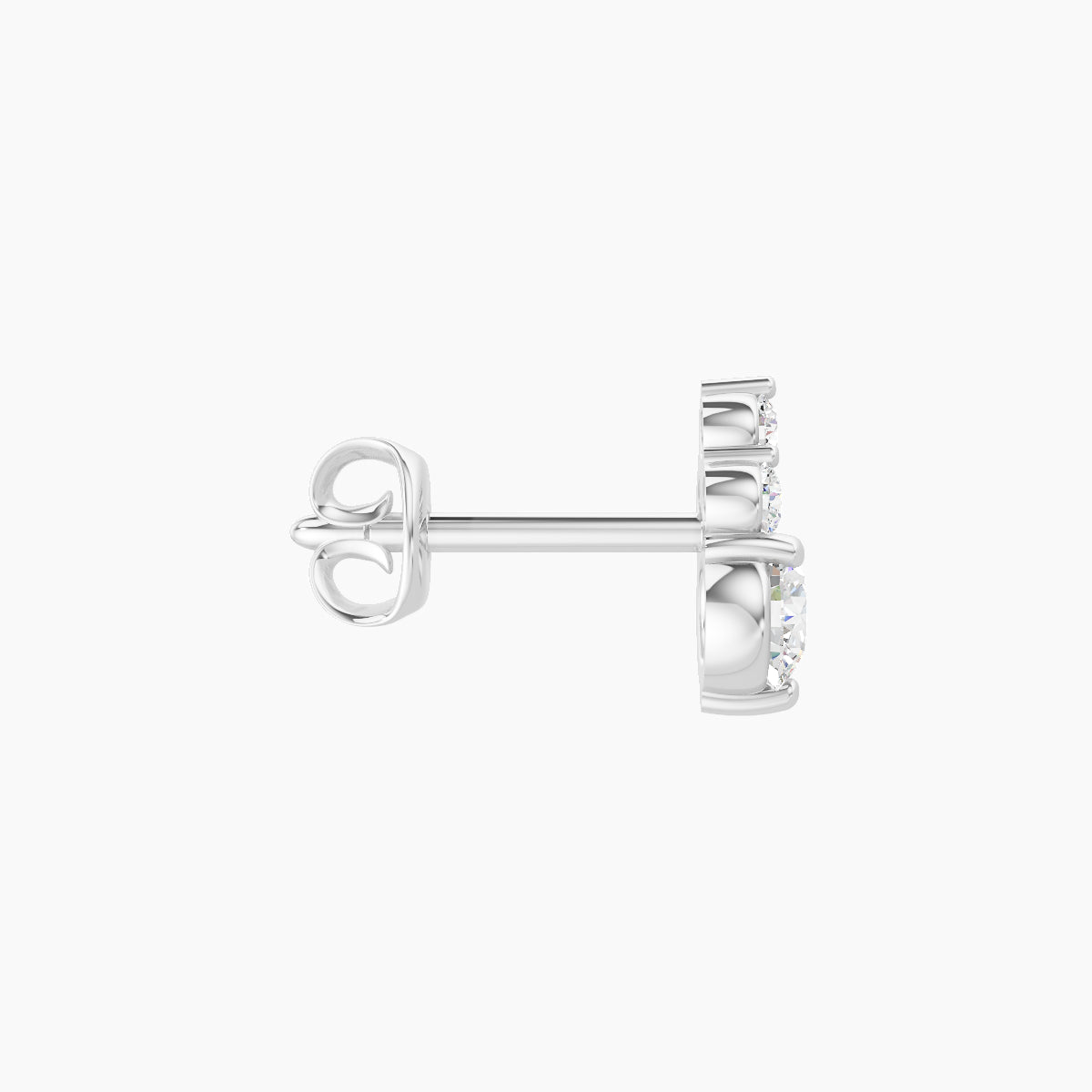 Sif | 18k White Gold 6.5 mm Diamond Earring