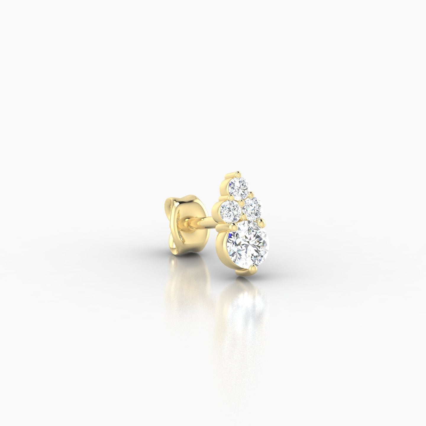 Sif | 18k Yellow Gold 6.5 mm Diamond Earring