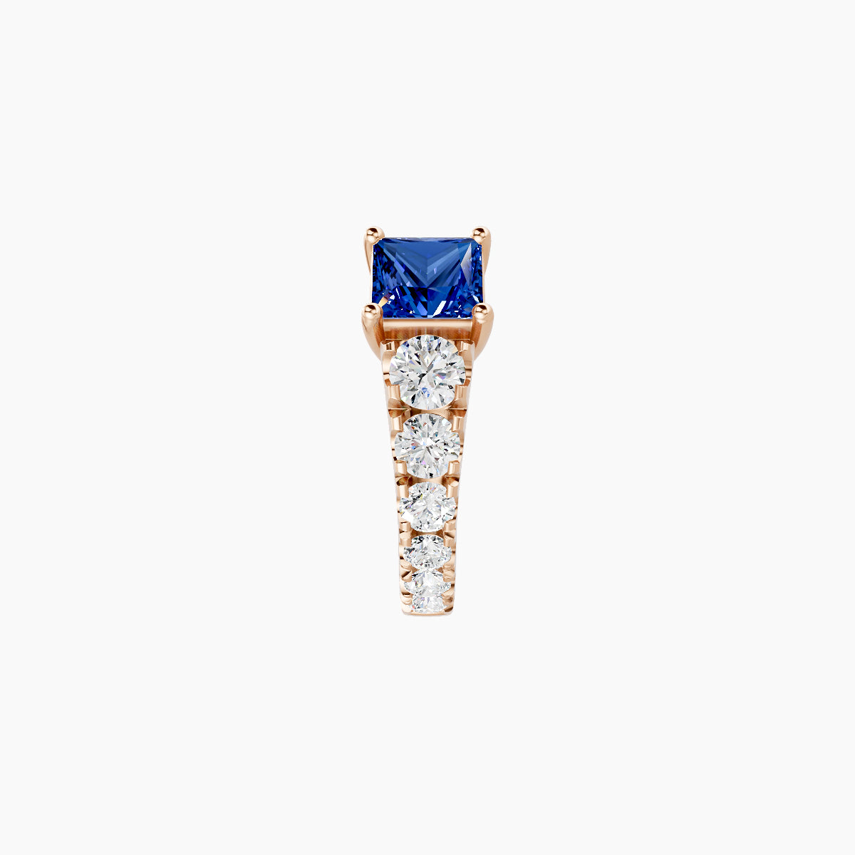 Sita | 18k Rose Gold 6.5 mm Princess Sapphire & Diamond Hoop Piercing