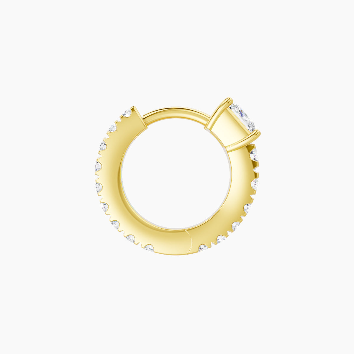 Sita | 18k Yellow Gold 6.5 mm Princess Diamond Hoop Piercing