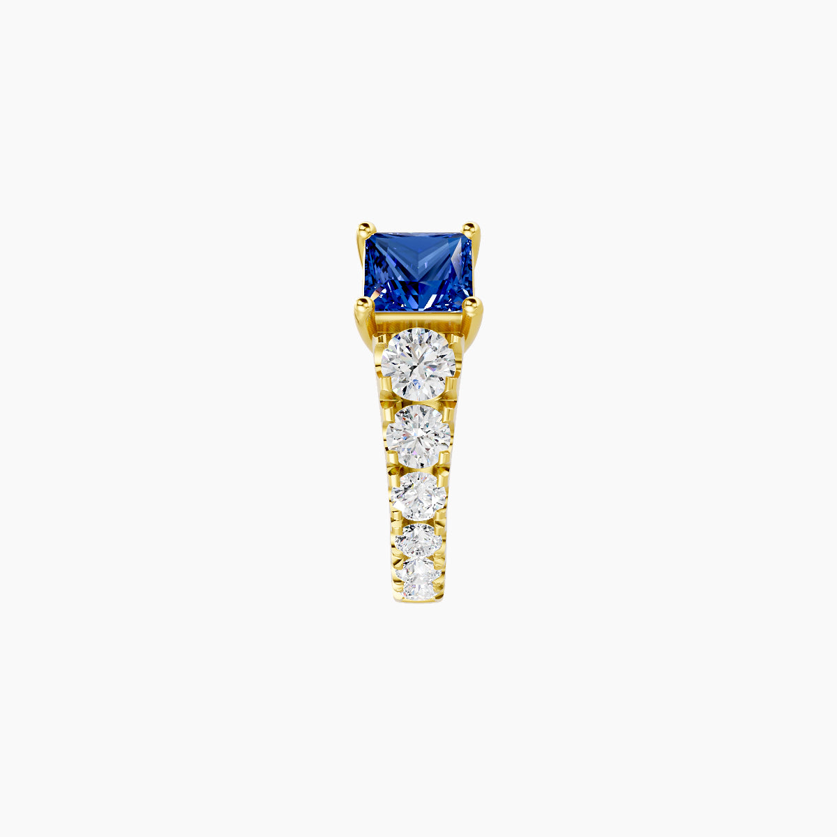 Sita | 18k Yellow Gold 6.5 mm Princess Sapphire & Diamond Hoop Piercing