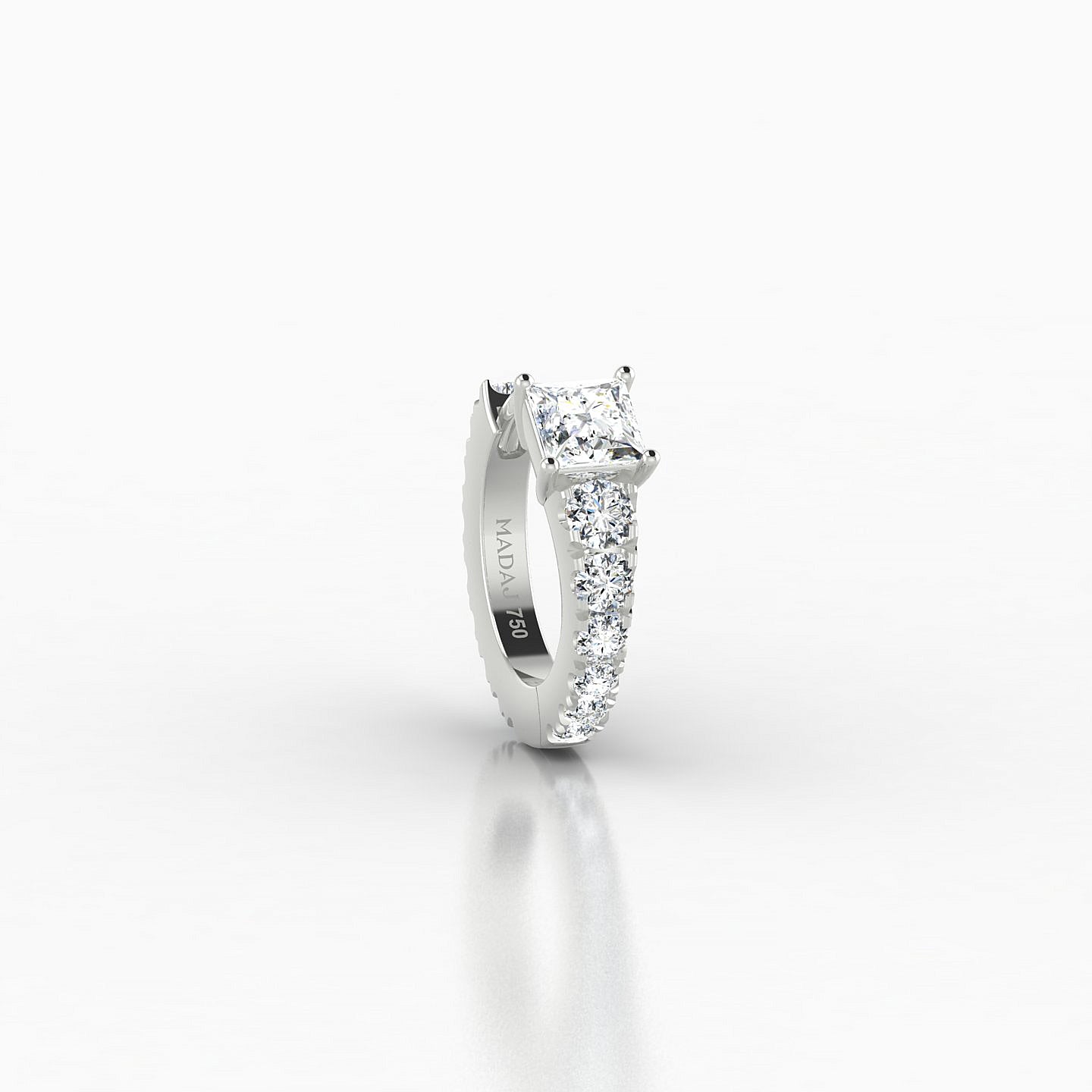 Sita | 18k White Gold 6.5 mm Princess Diamond Hoop Piercing