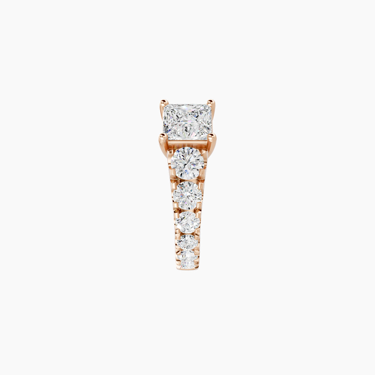 Sita | 18k Rose Gold 6.5 mm Princess Diamond Nose Ring Piercing