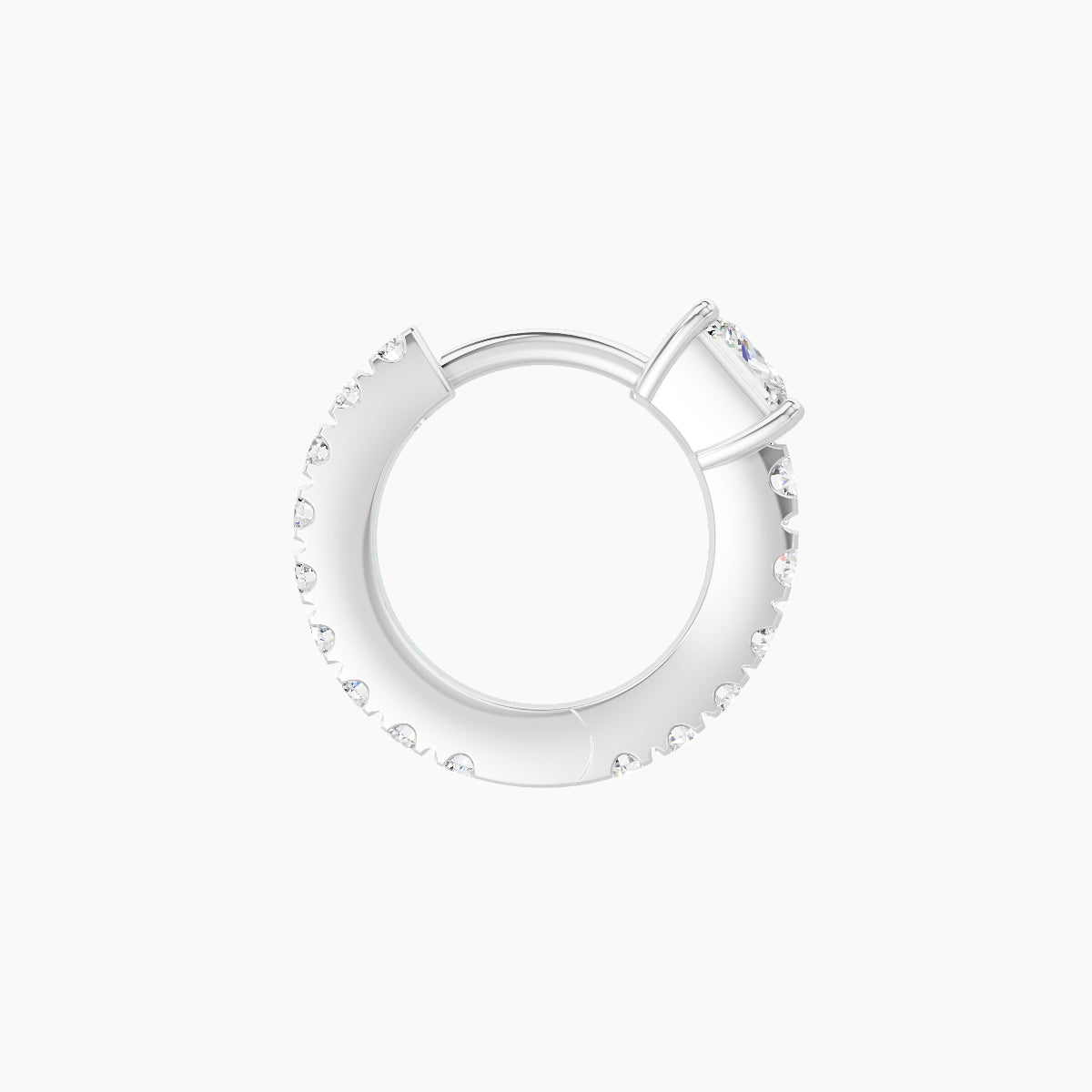 Sita | 18k White Gold 6.5 mm Princess Diamond Nose Ring Piercing