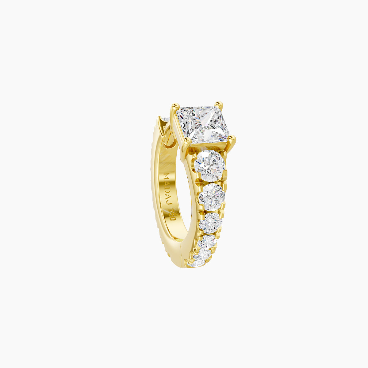 Sita | 18k Yellow Gold 6.5 mm Princess Diamond Nose Ring Piercing