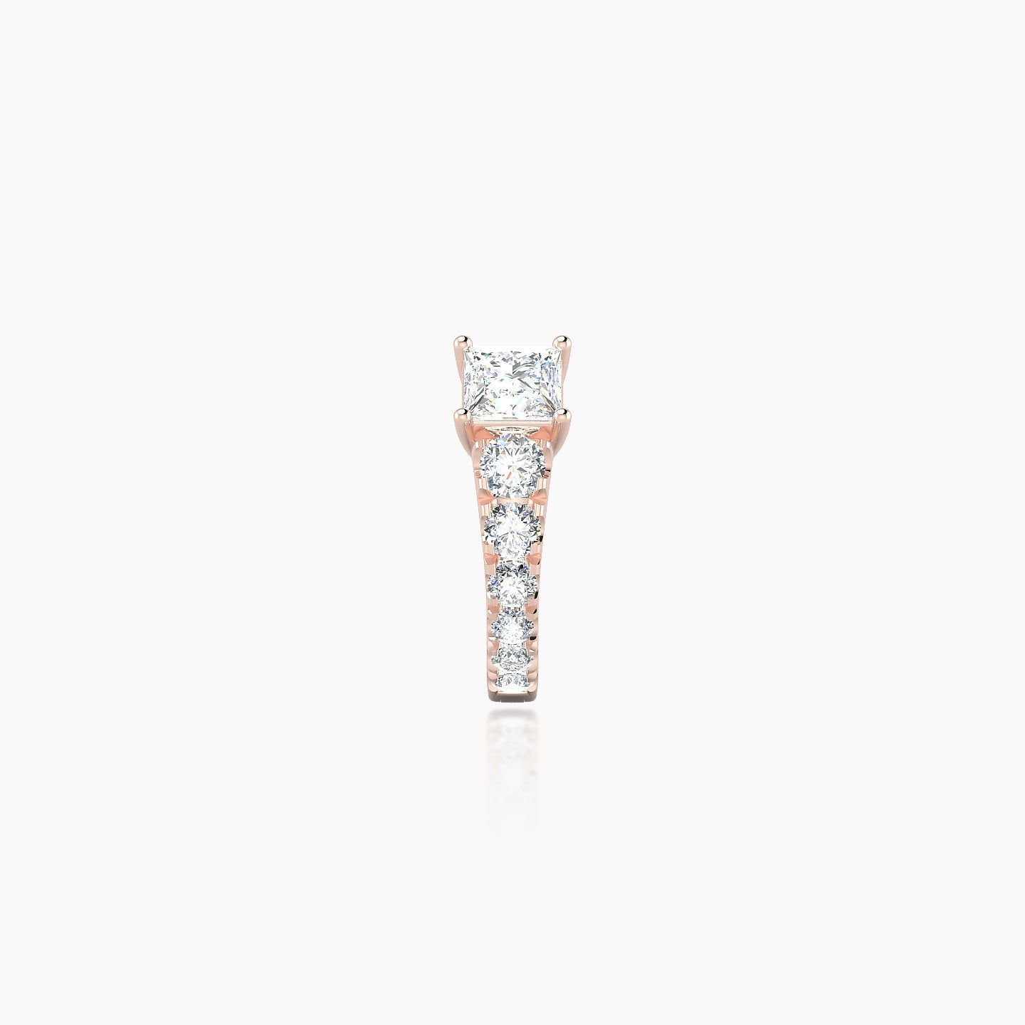 Sita | 18k Rose Gold 6.5 mm Princess Diamond Nose Ring Piercing