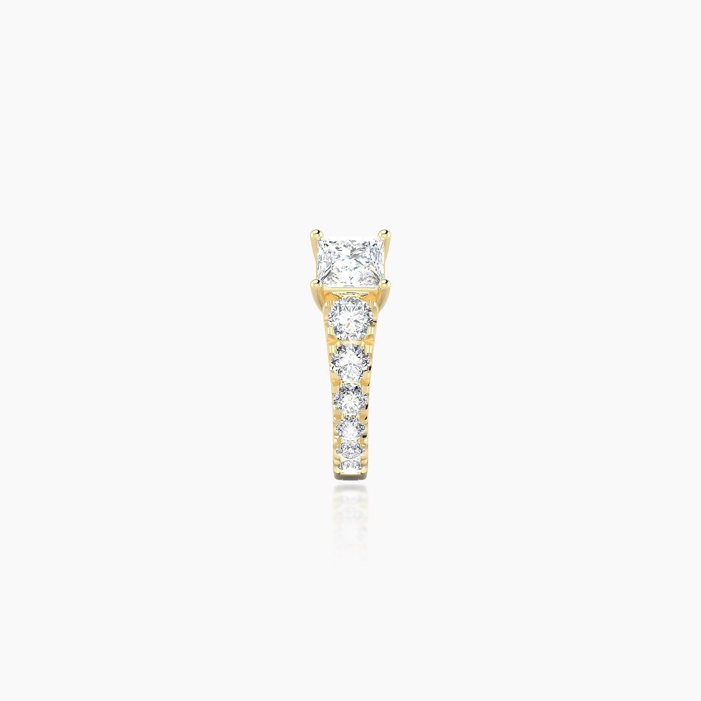 Sita | 18k Yellow Gold 6.5 mm Princess Diamond Nose Ring Piercing