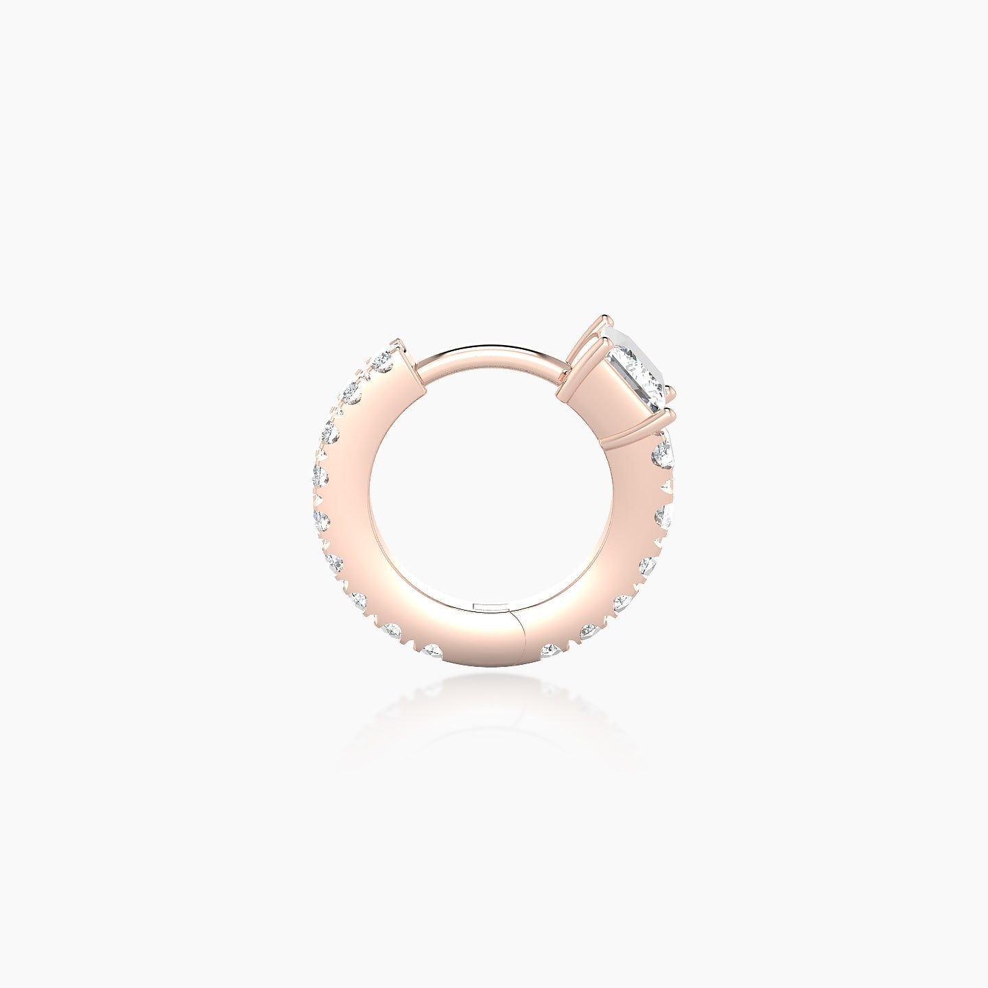 Sita | 18k Rose Gold 6.5 mm Princess Diamond Nose Ring Piercing