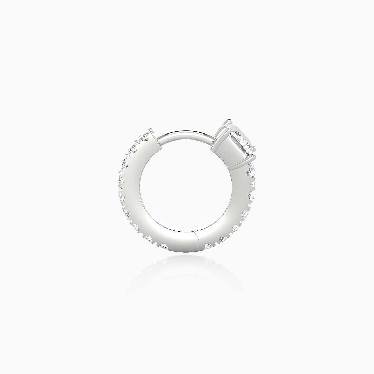 Sita | 18k White Gold 6.5 mm Princess Diamond Nose Ring Piercing