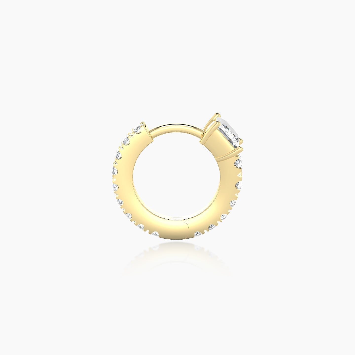 Sita | 18k Yellow Gold 6.5 mm Princess Diamond Nose Ring Piercing
