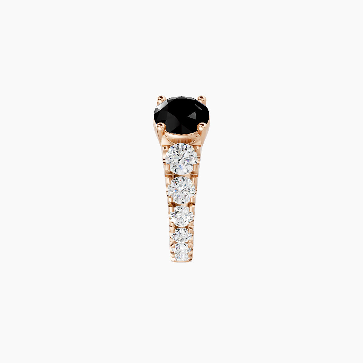 Sita | 18k Rose Gold 6.5 mm Round Black Diamond & Diamond Hoop Piercing