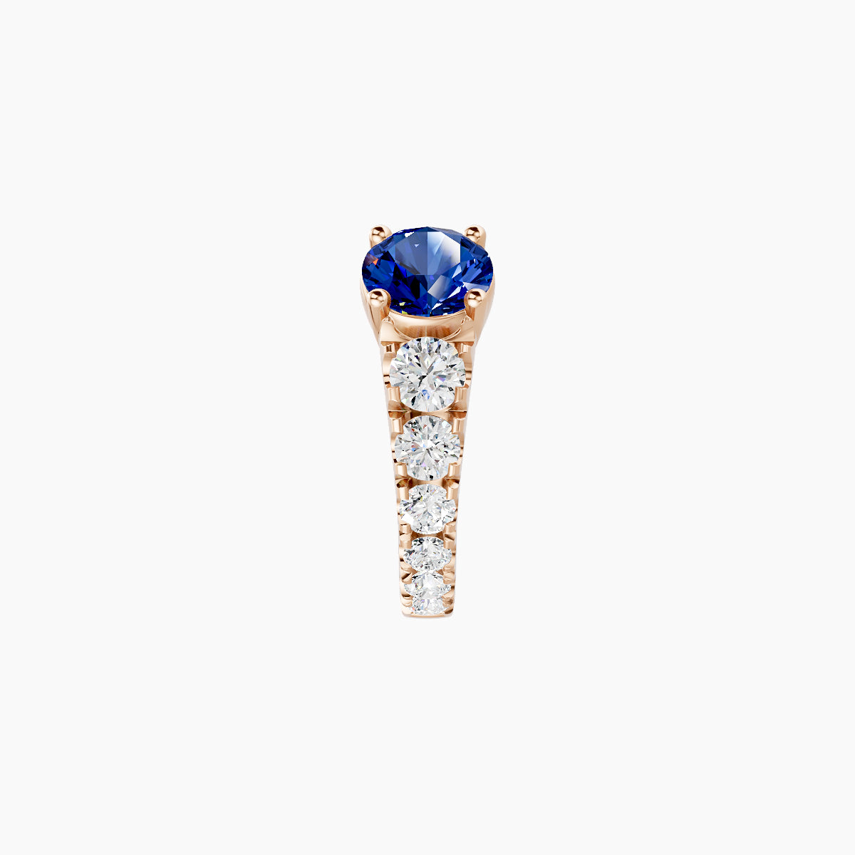 Sita | 18k Rose Gold 6.5 mm Round Sapphire & Diamond Hoop Piercing