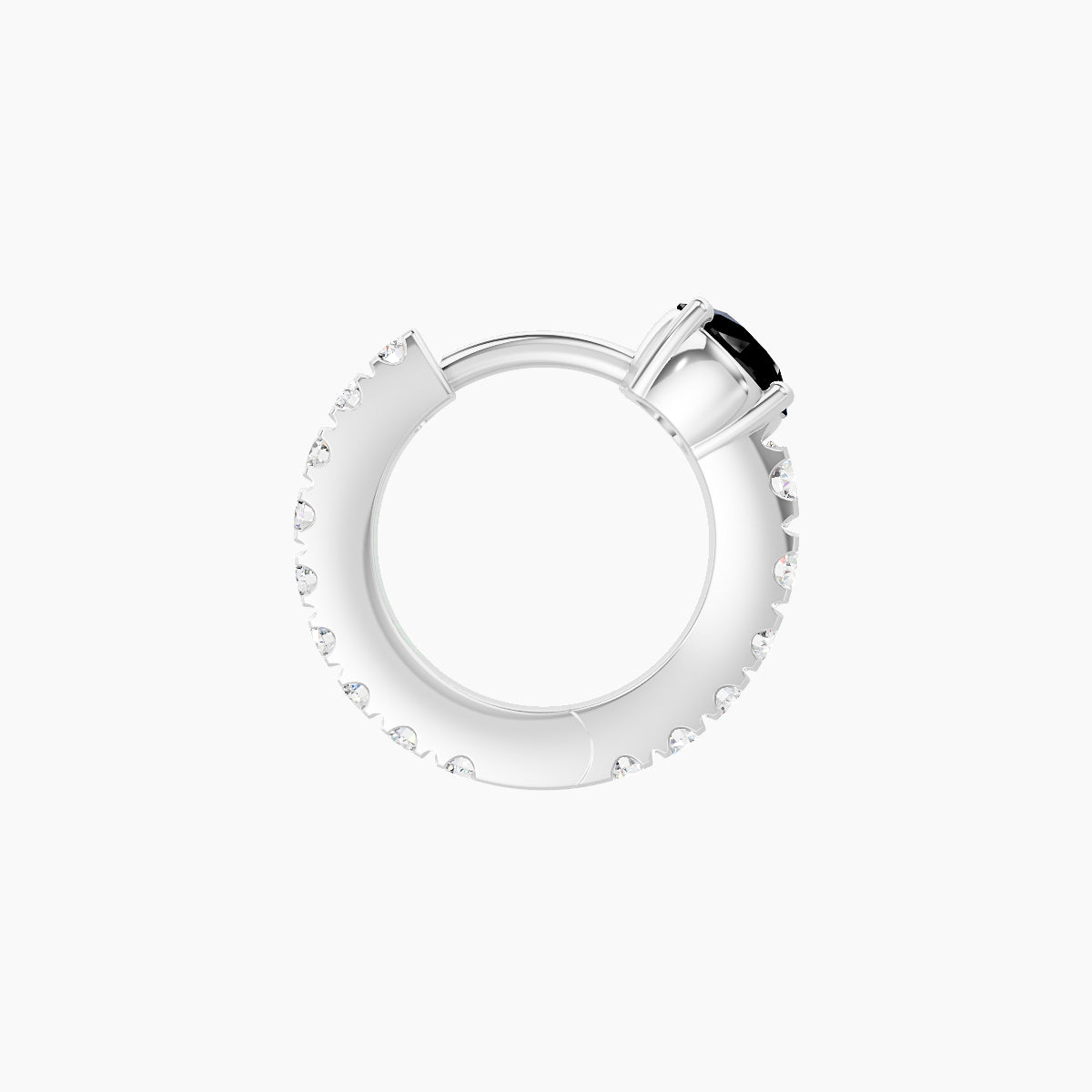 Sita | 18k White Gold 6.5 mm Round Black Diamond & Diamond Hoop Piercing