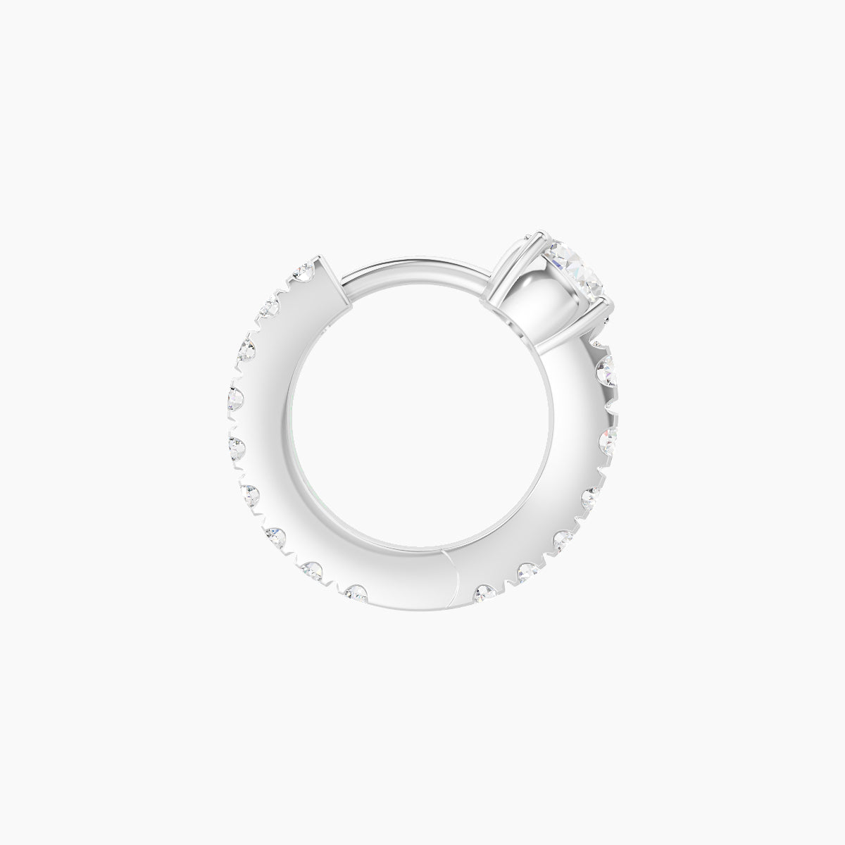 Sita | 18k White Gold 6.5 mm Round Diamond Hoop Piercing