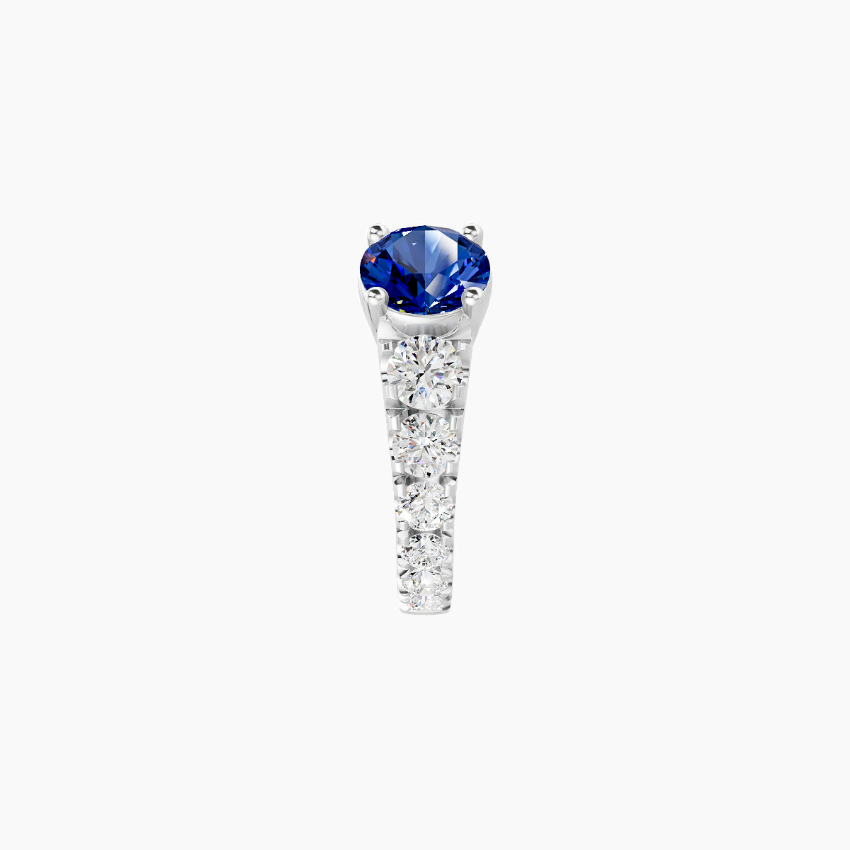 Sita | 18k White Gold 6.5 mm Round Sapphire & Diamond Hoop Piercing