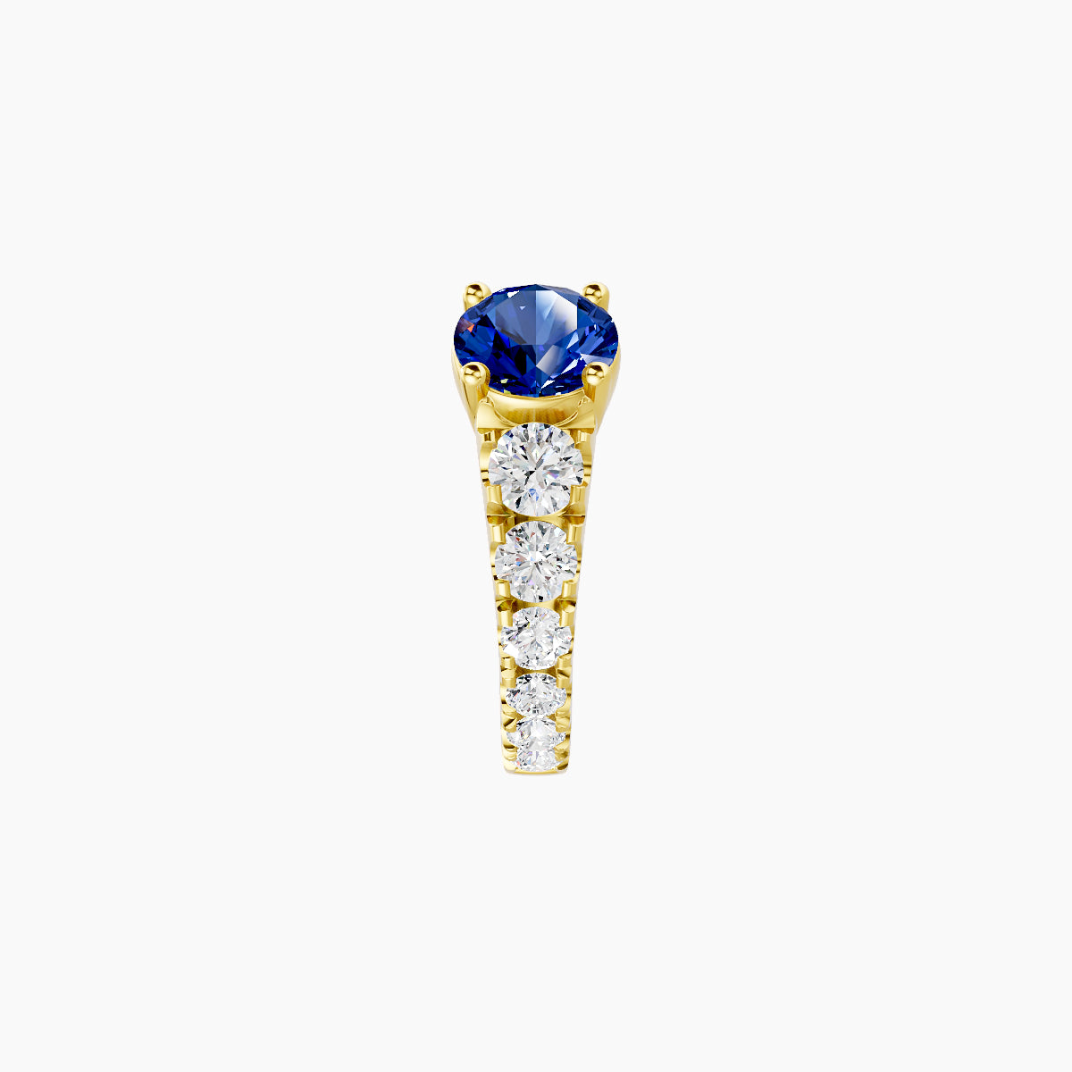 Sita | 18k Yellow Gold 6.5 mm Round Sapphire & Diamond Hoop Piercing