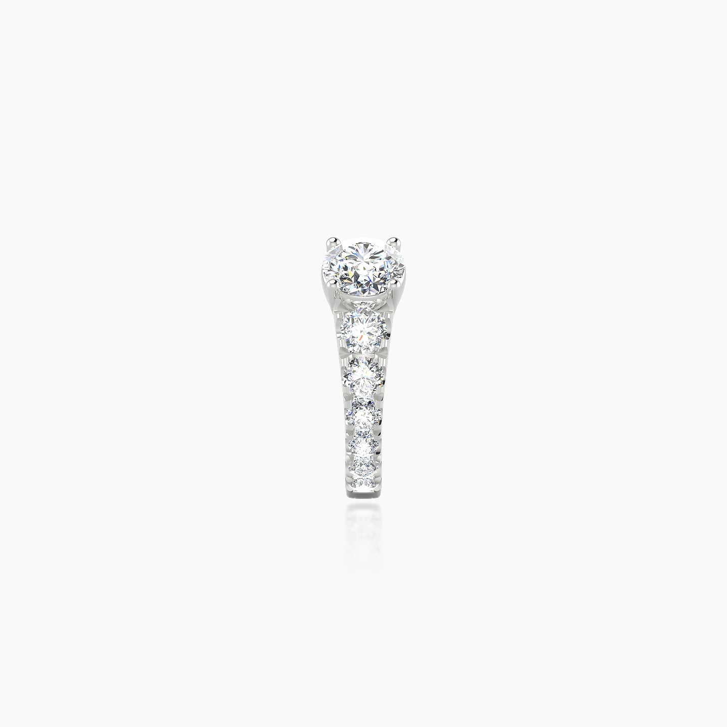Sita | 18k White Gold 6.5 mm Round Diamond Hoop Piercing