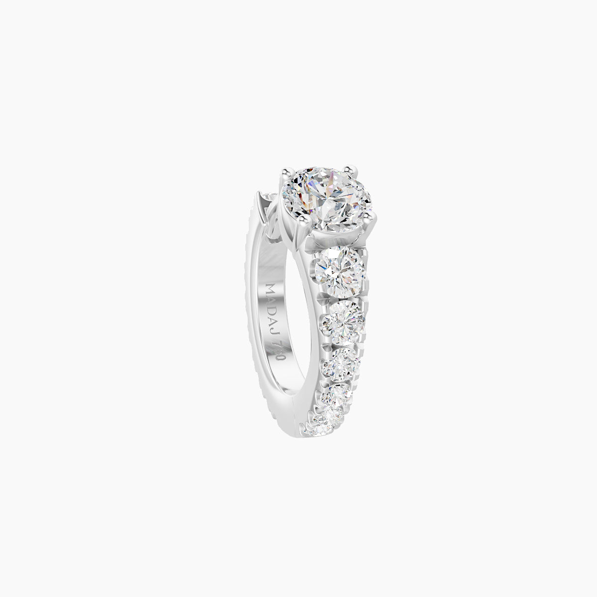 Sita | 18k White Gold 6.5 mm Round Diamond Nose Ring Piercing