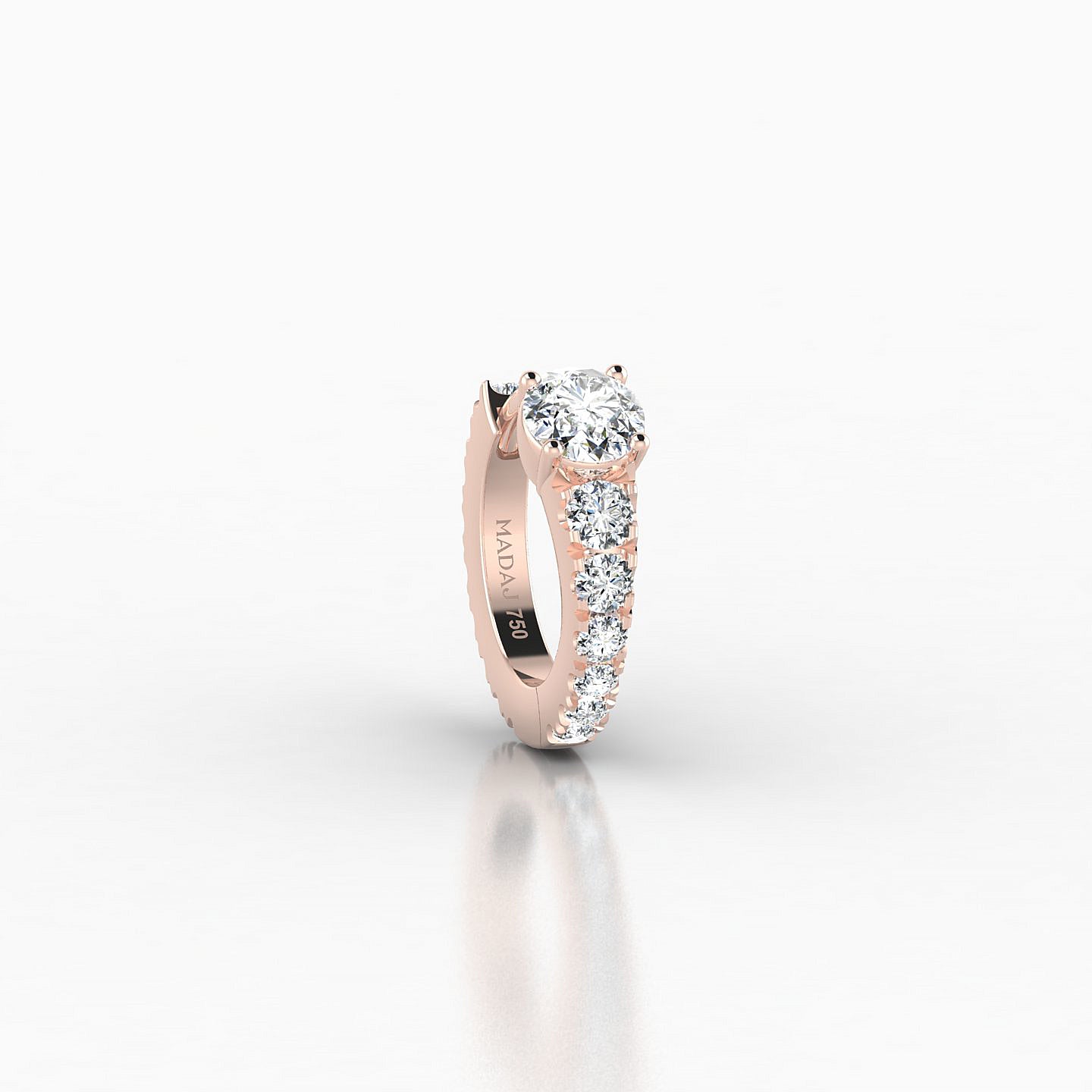 Sita | 18k Rose Gold 6.5 mm Round Diamond Nose Ring Piercing