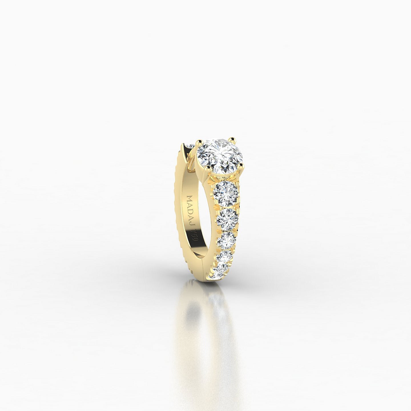 Sita | 18k Yellow Gold 6.5 mm Round Diamond Nose Ring Piercing