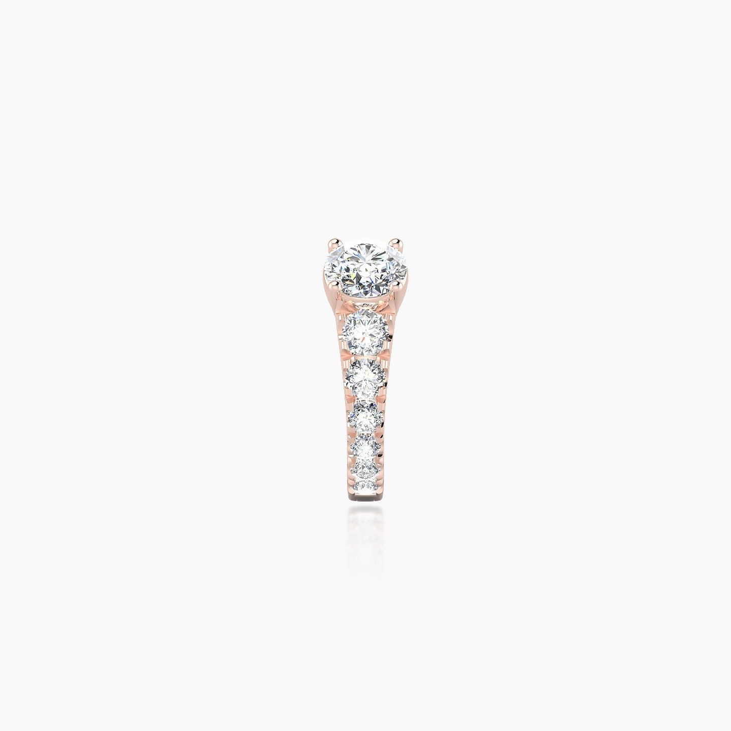 Sita | 18k Rose Gold 6.5 mm Round Diamond Nose Ring Piercing