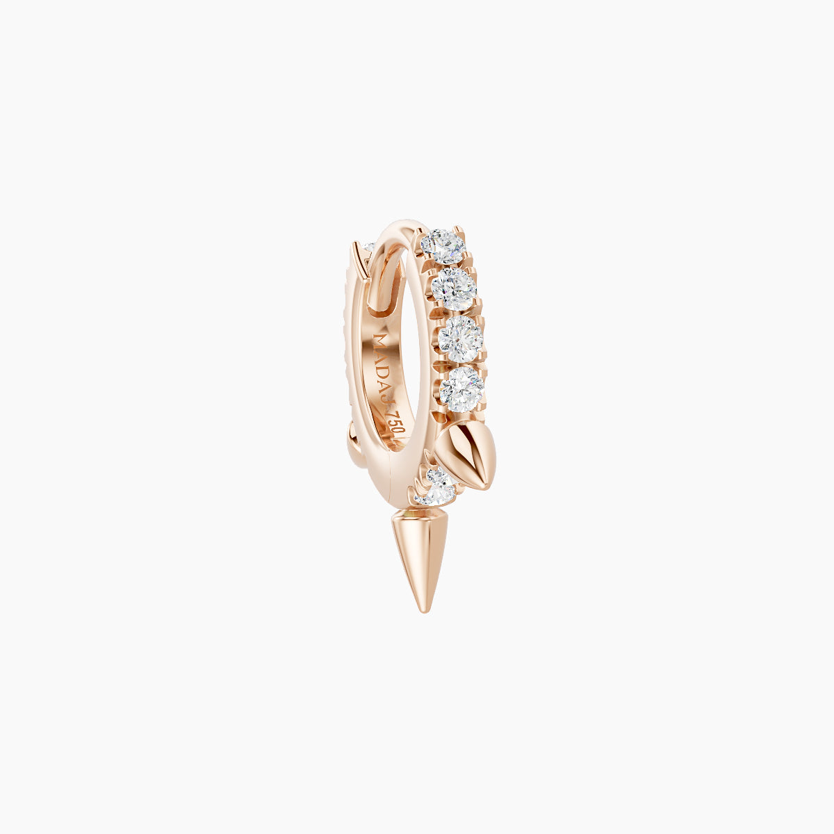 Skade | 18k Rose Gold 5 mm Spike Diamond Hoop Piercing