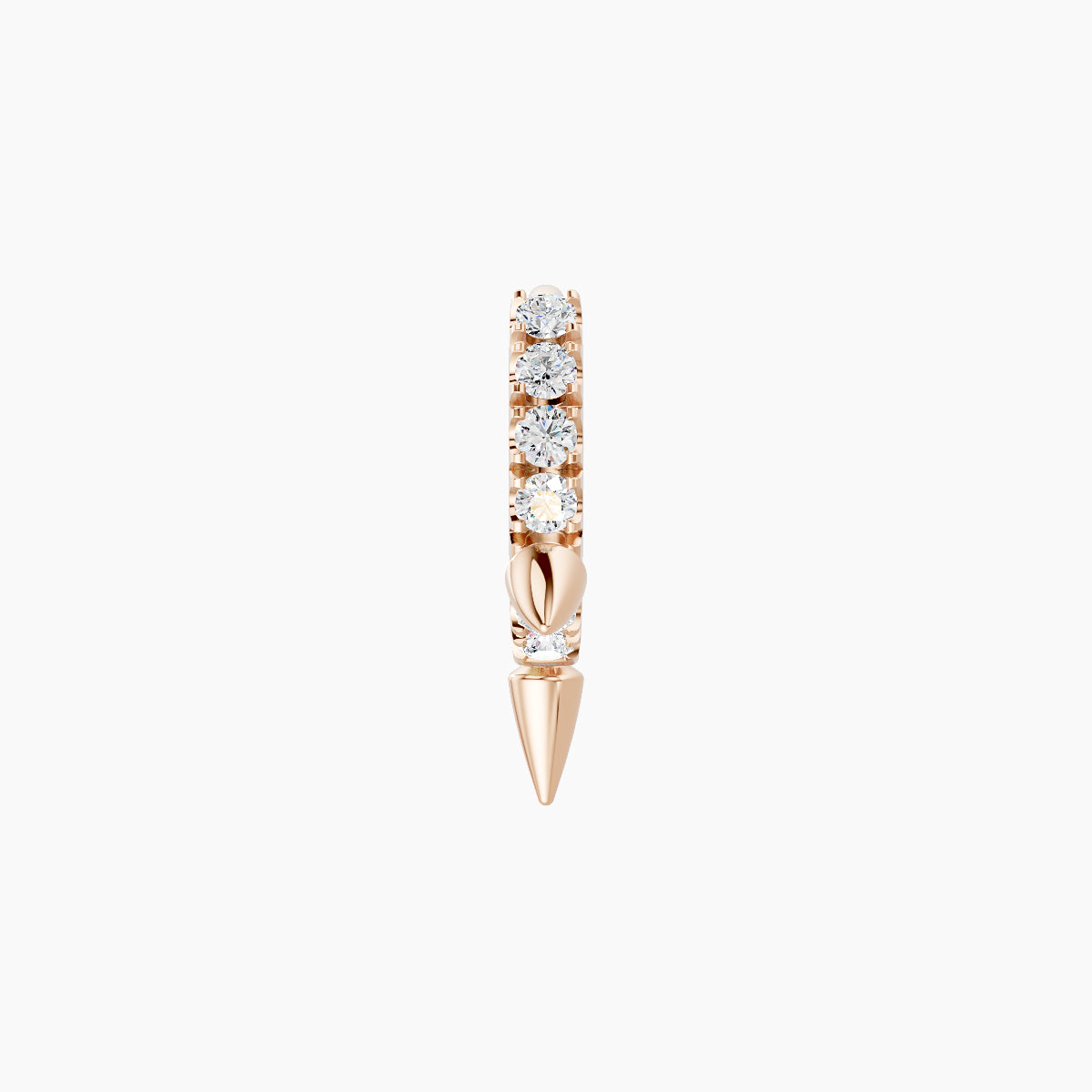 Skade | 18k Rose Gold 5 mm Spike Diamond Hoop Piercing