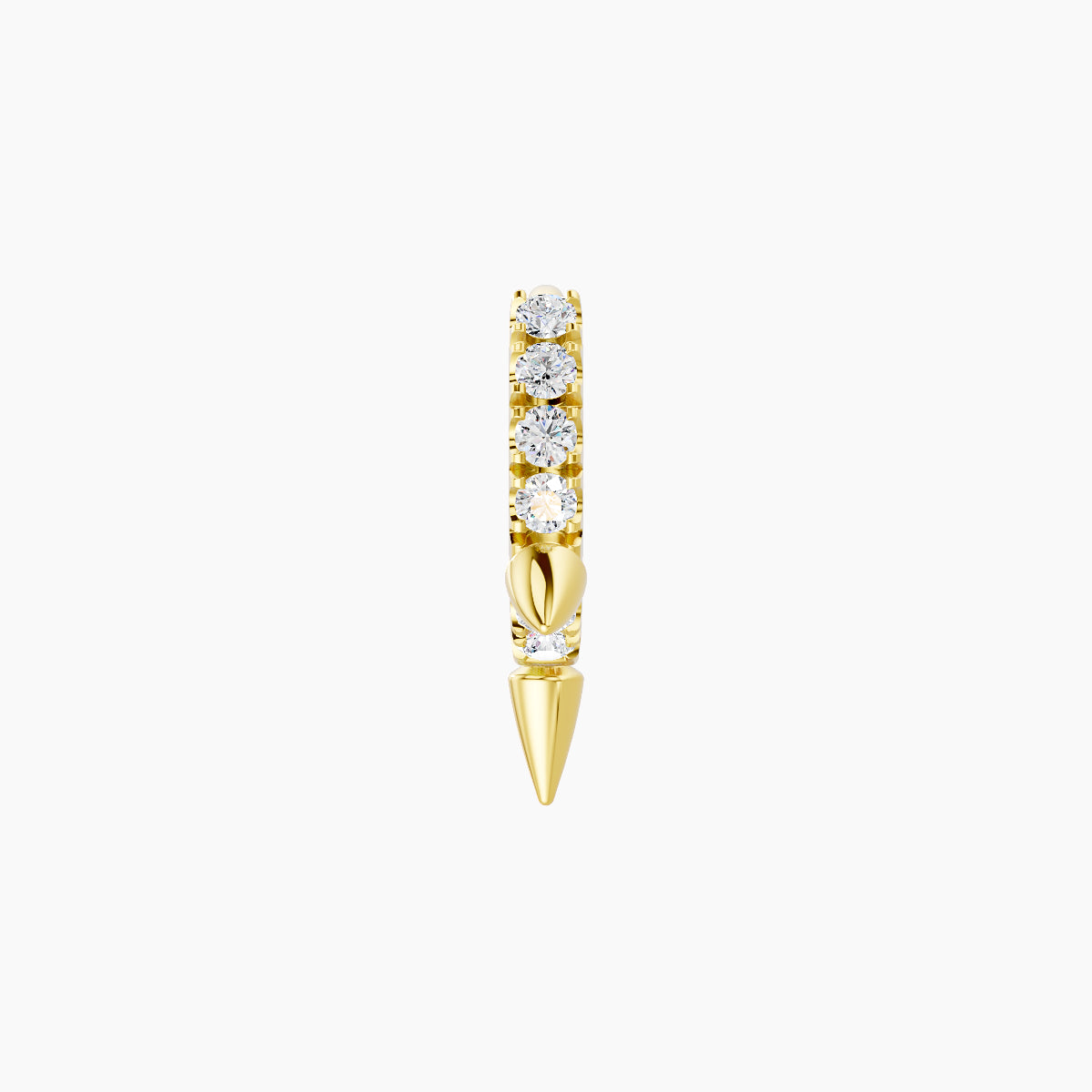 Skade | 18k Yellow Gold 5 mm Spike Diamond Hoop Piercing