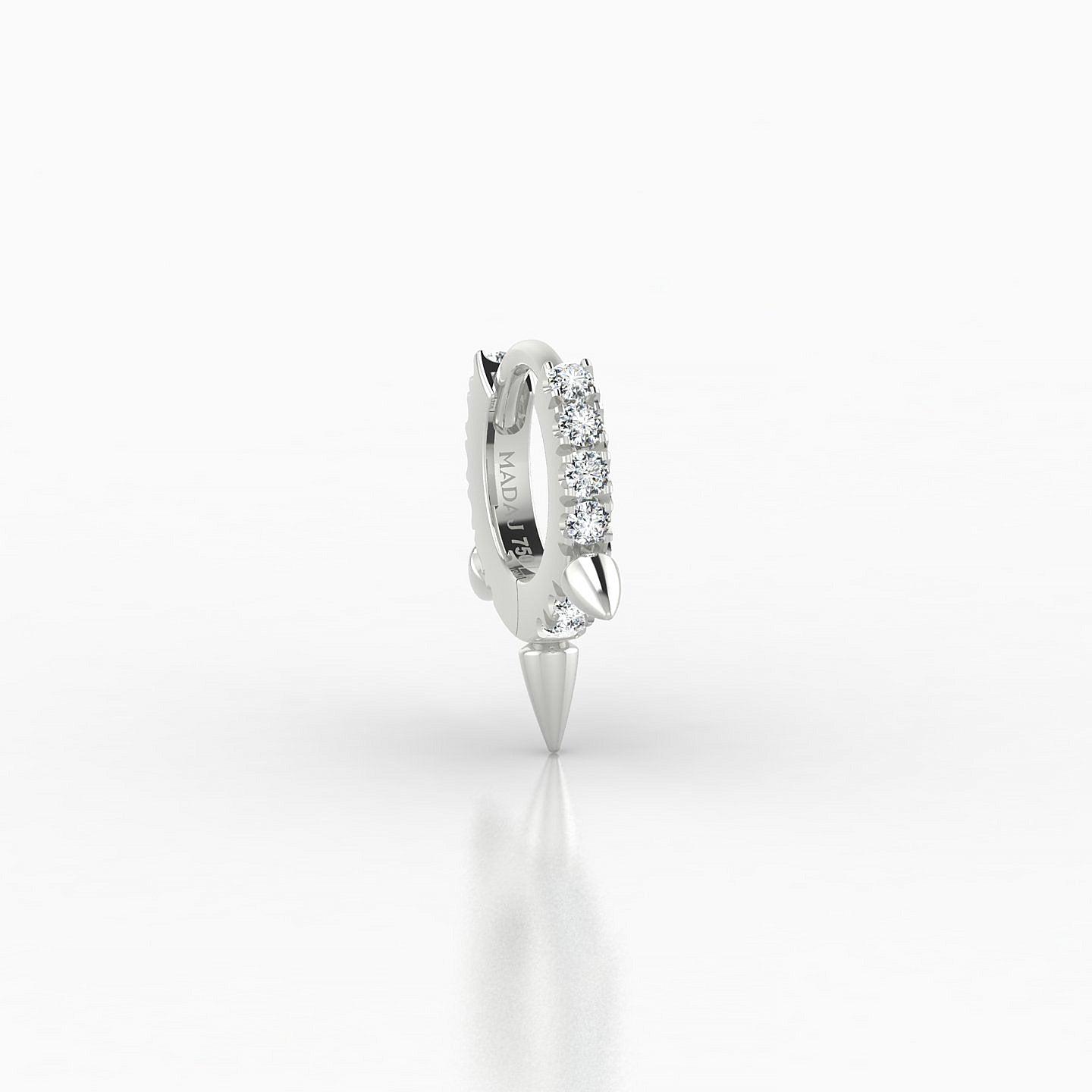 Skade | 18k White Gold 5 mm Spike Diamond Hoop Piercing