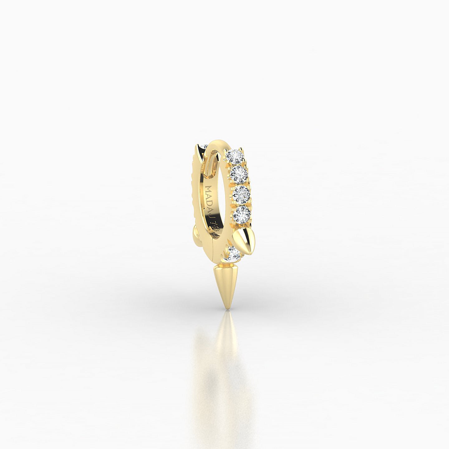 Skade | 18k Yellow Gold 5 mm Spike Diamond Hoop Piercing