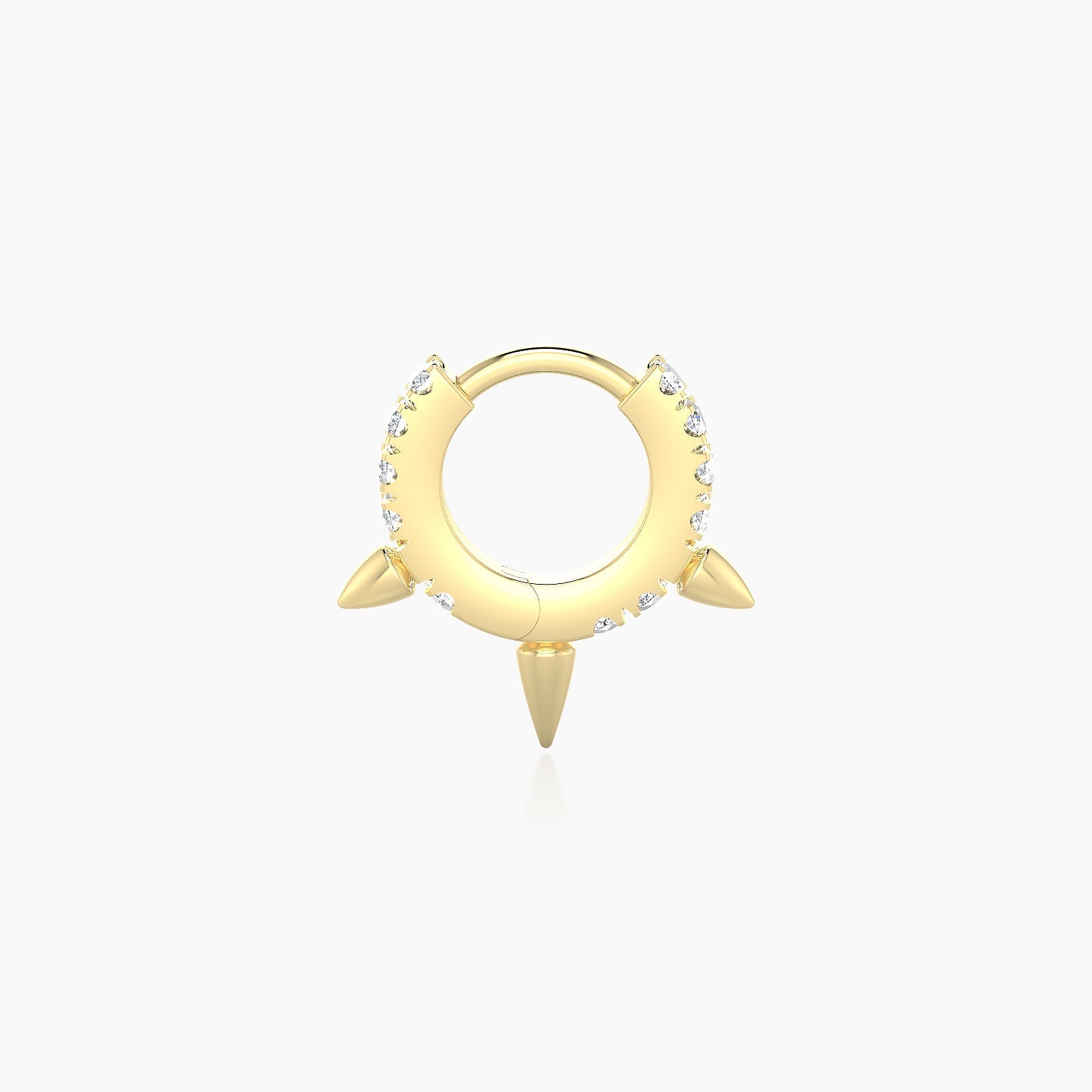 Skade | 18k Yellow Gold 5 mm Spike Diamond Hoop Piercing
