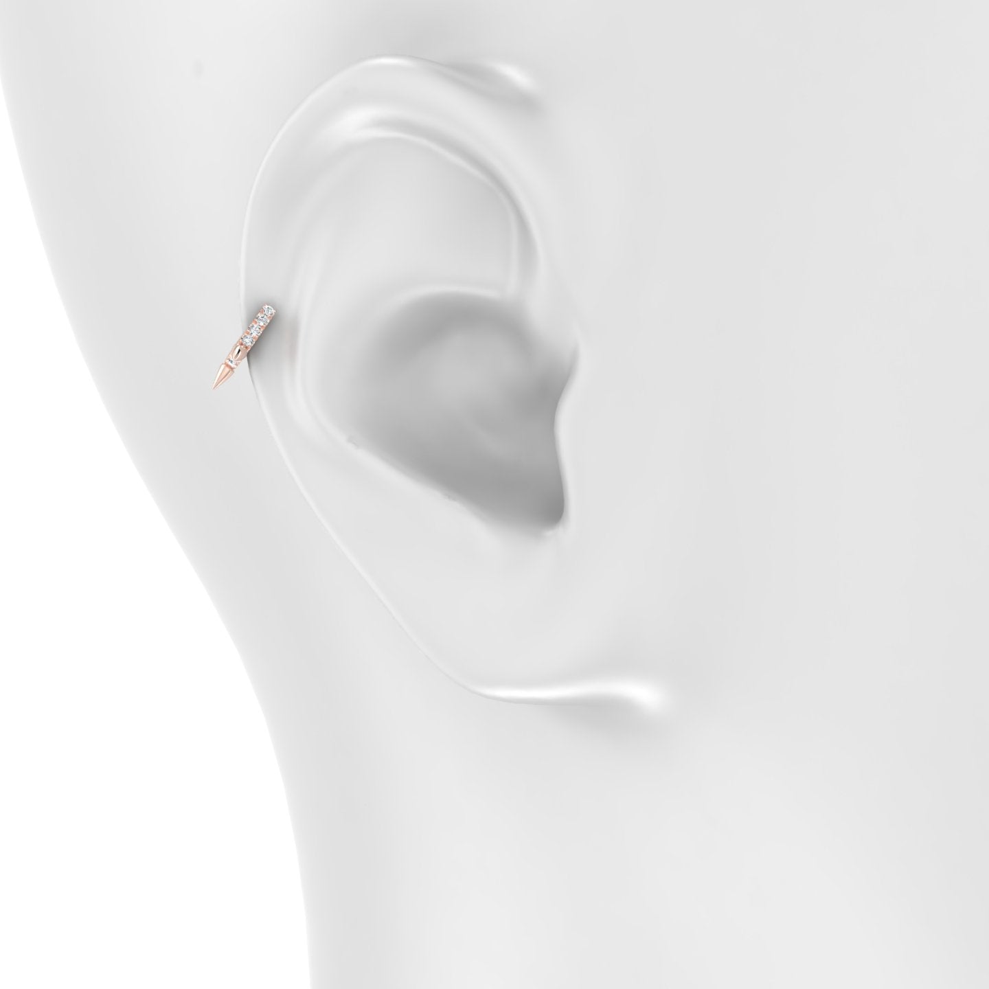 Skade | 18k Rose Gold 5 mm Spike Diamond Hoop Piercing