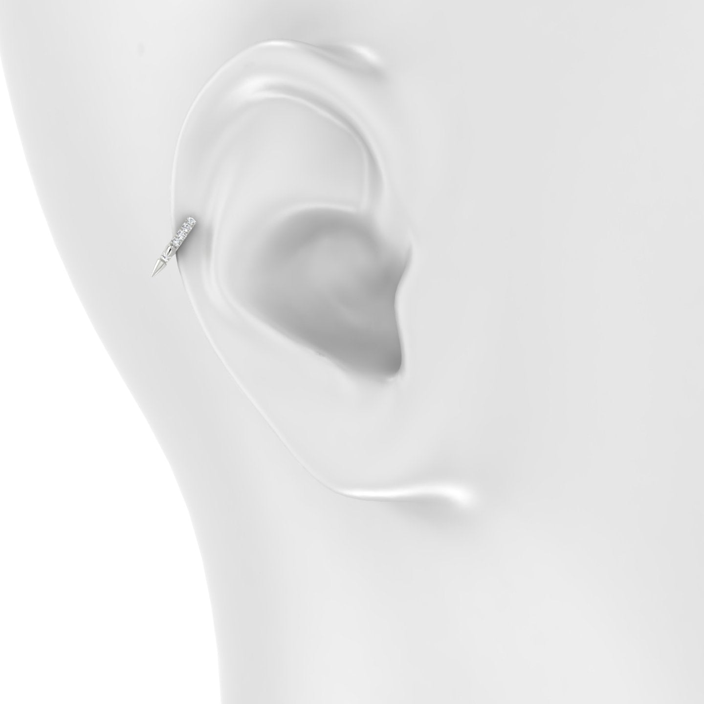 Skade | 18k White Gold 5 mm Spike Diamond Hoop Piercing