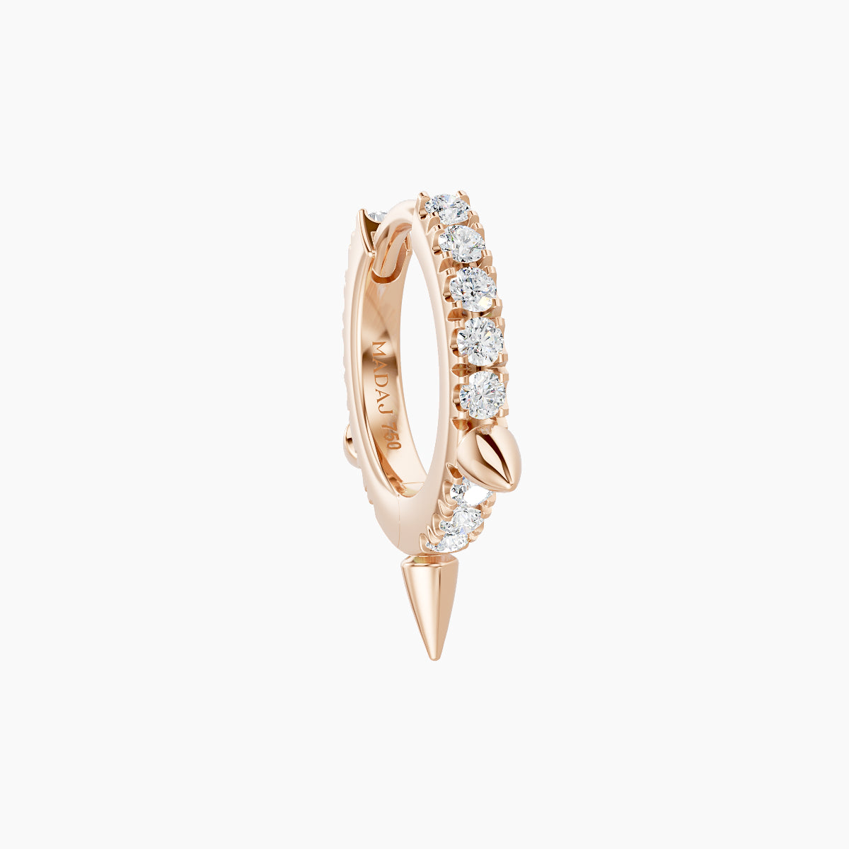 Skade | 18k Rose Gold 6.5 mm Spike Diamond Hoop Piercing