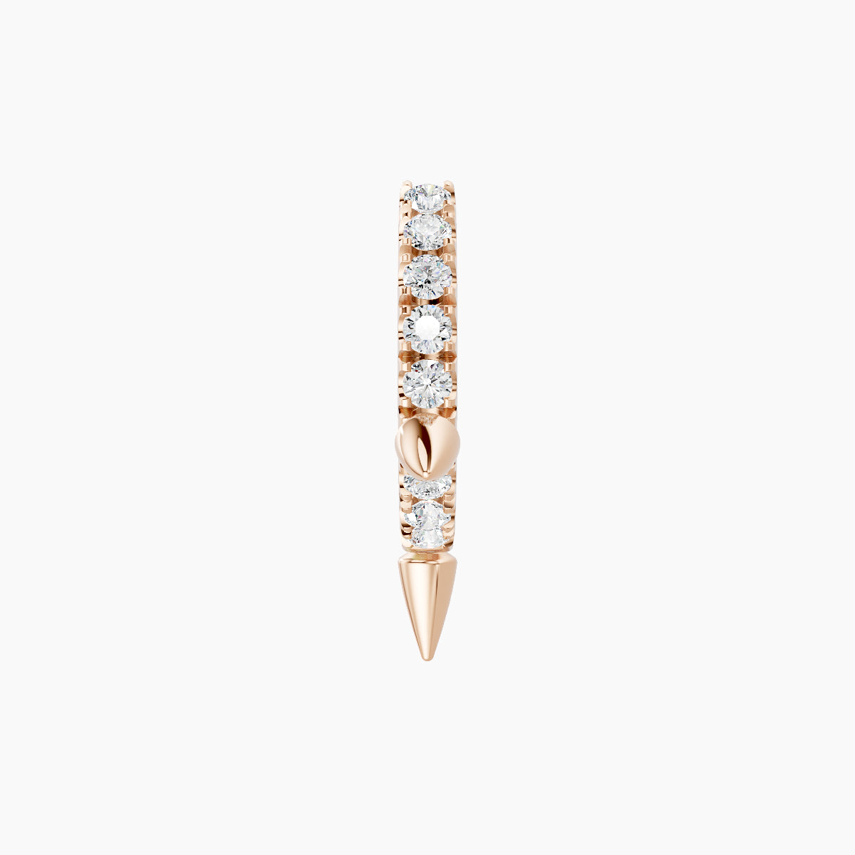 Skade | 18k Rose Gold 6.5 mm Spike Diamond Hoop Piercing