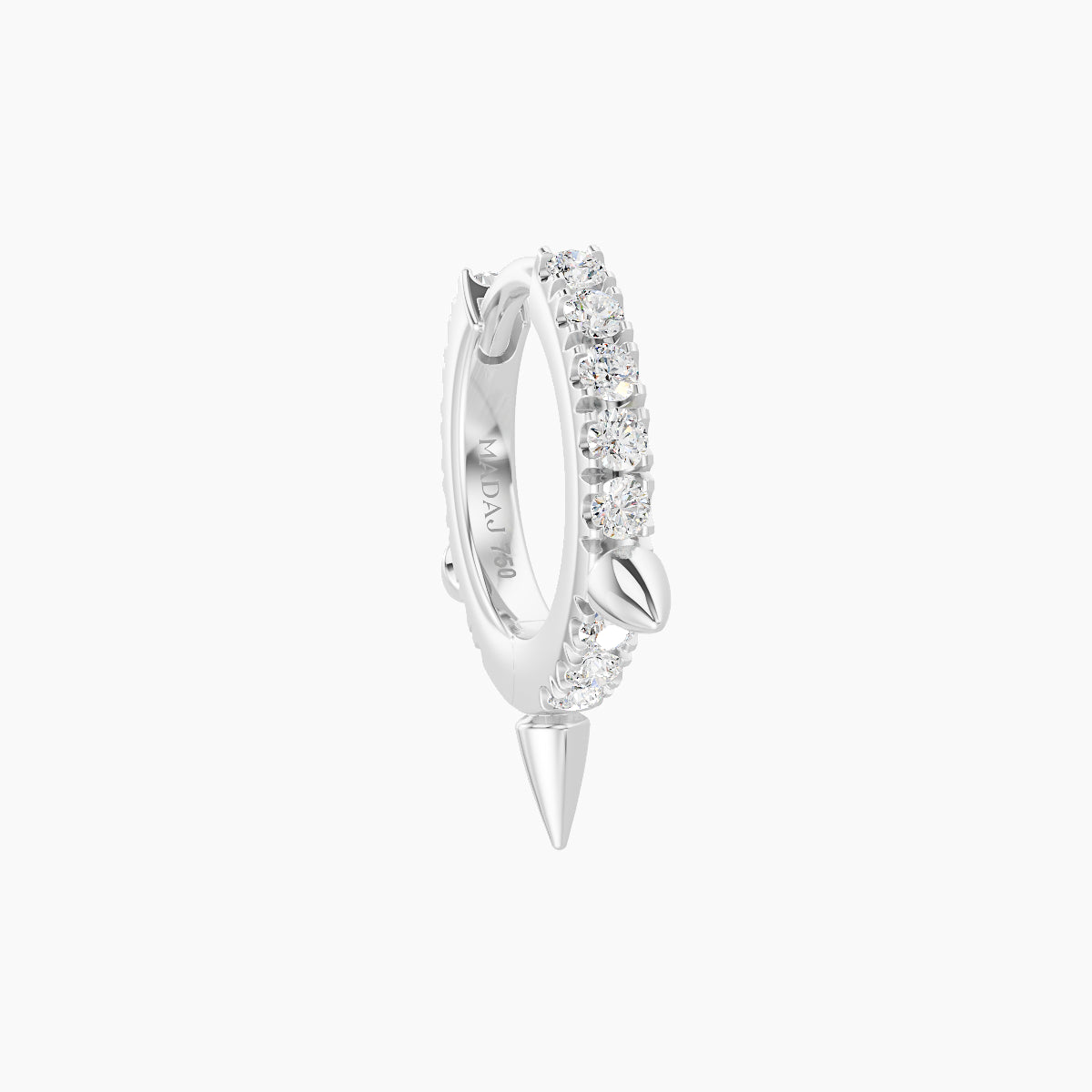 Skade | 18k White Gold 6.5 mm Spike Diamond Hoop Piercing