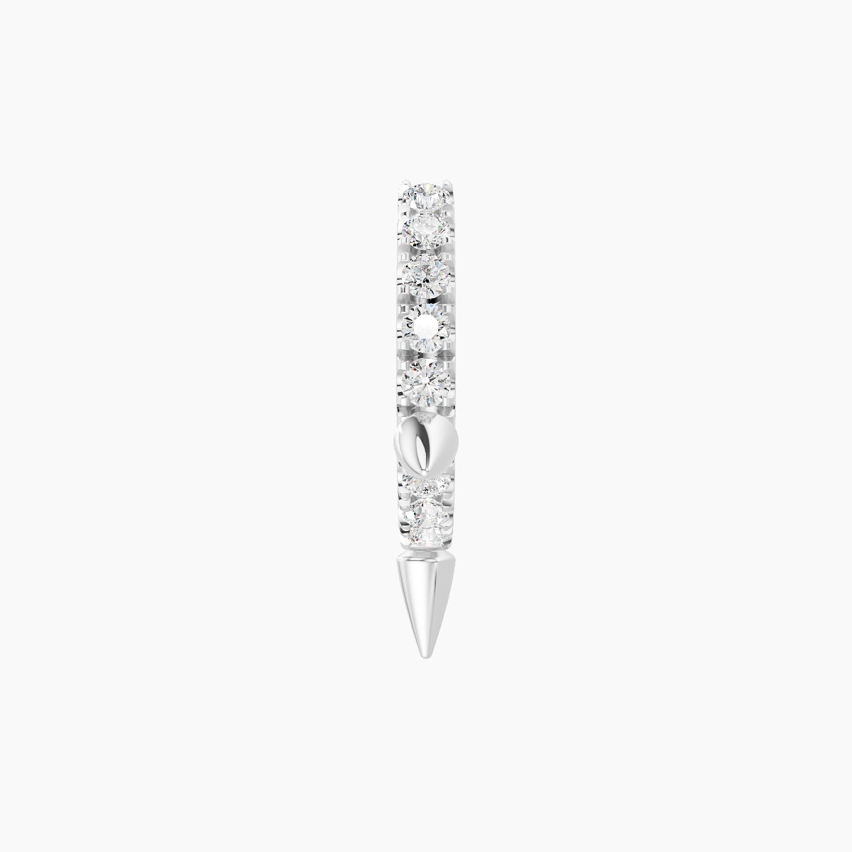 Skade | 18k White Gold 6.5 mm Spike Diamond Hoop Piercing