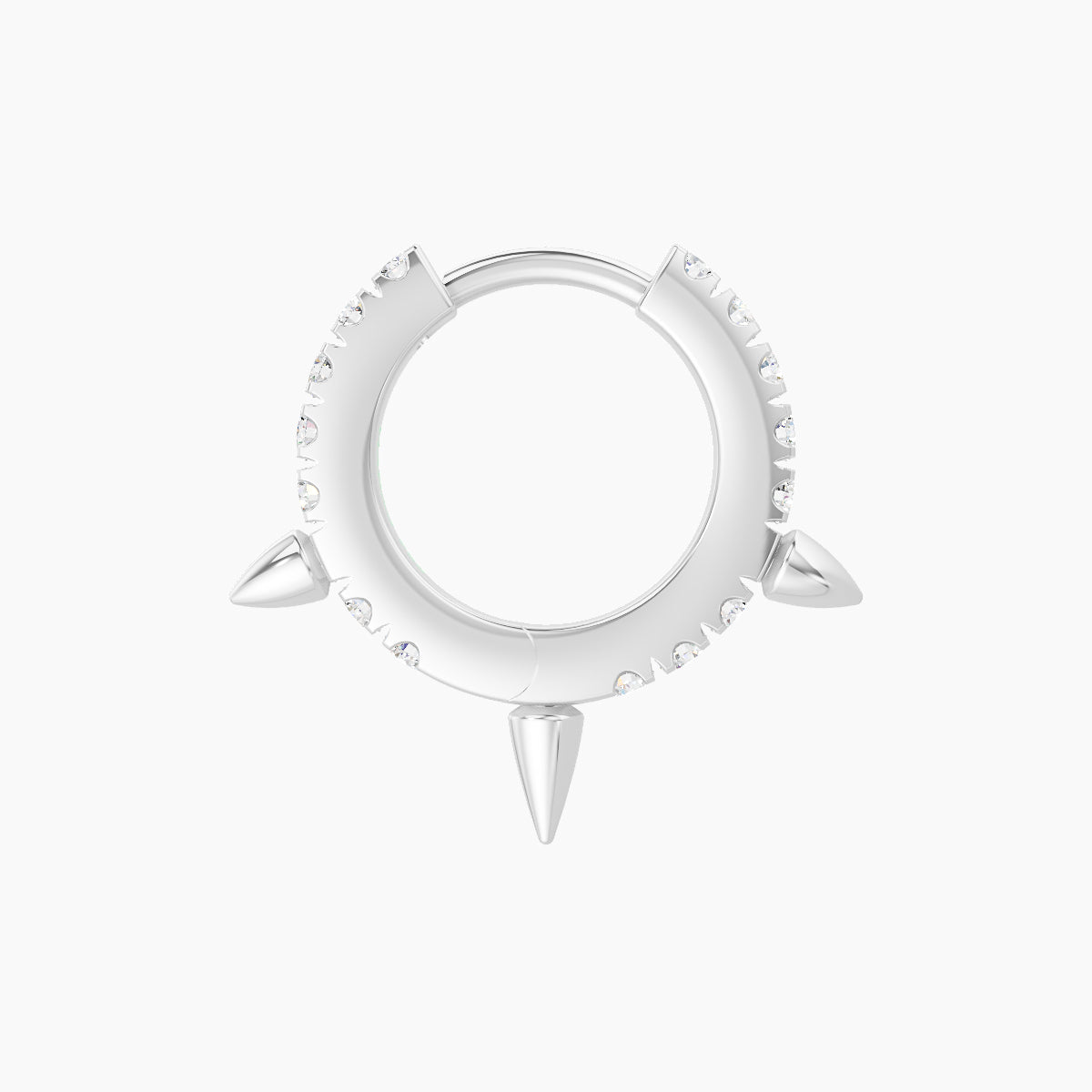 Skade | 18k White Gold 6.5 mm Spike Diamond Hoop Piercing