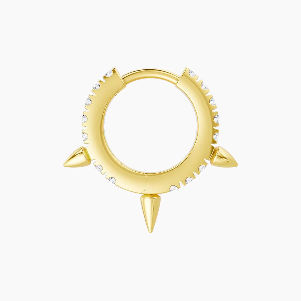 Skade | 18k Yellow Gold 6.5 mm Spike Diamond Hoop Piercing
