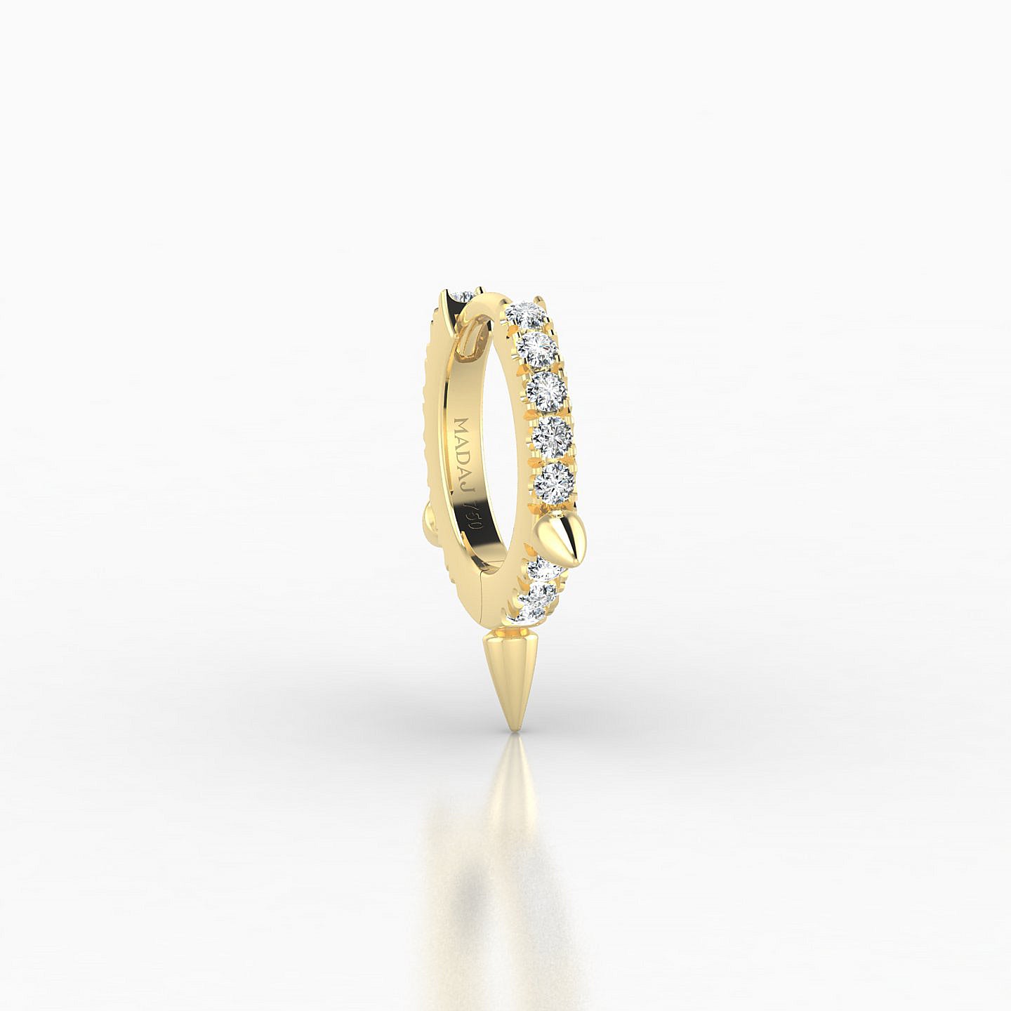 Skade | 18k Yellow Gold 6.5 mm Spike Diamond Hoop Piercing