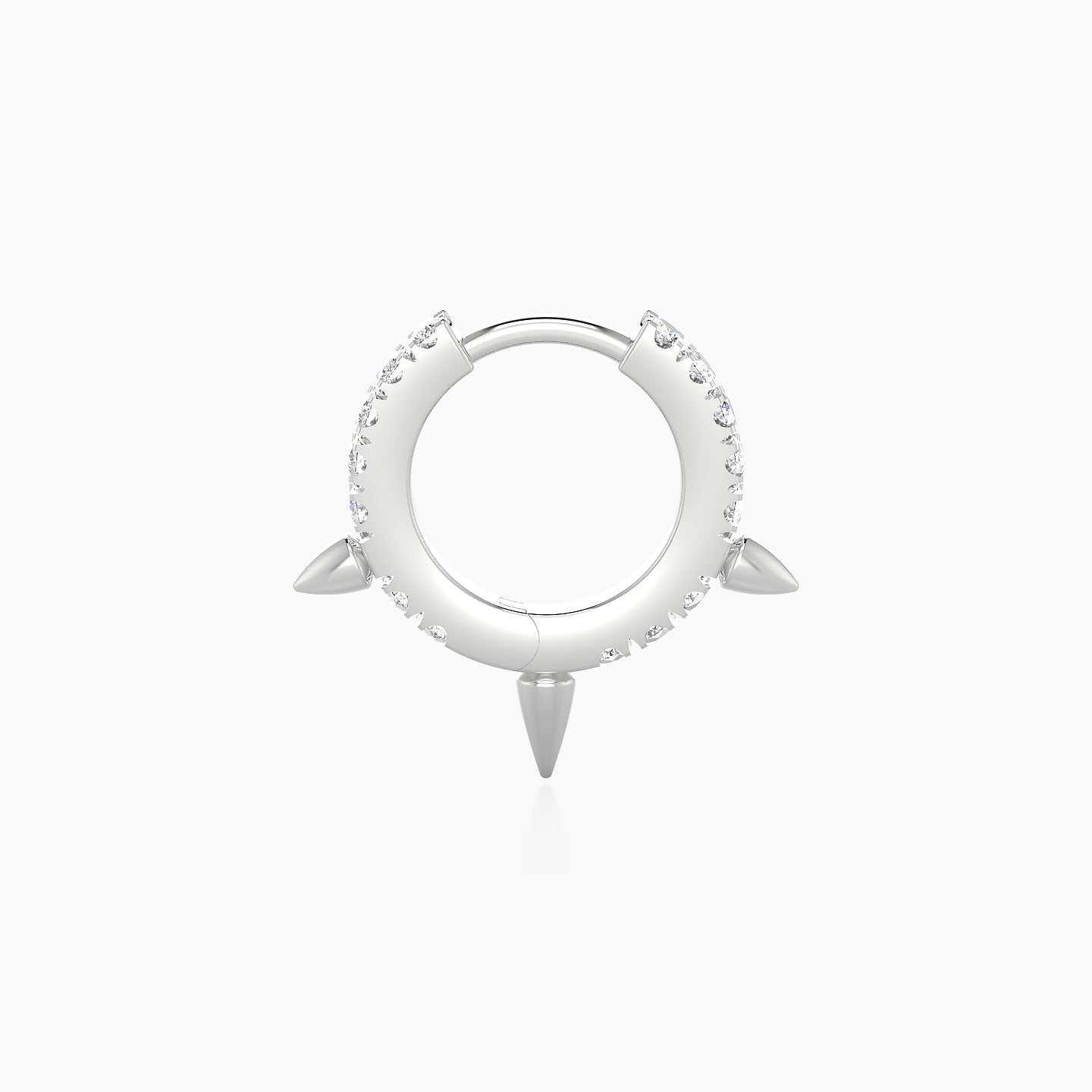 Skade | 18k White Gold 6.5 mm Spike Diamond Hoop Piercing