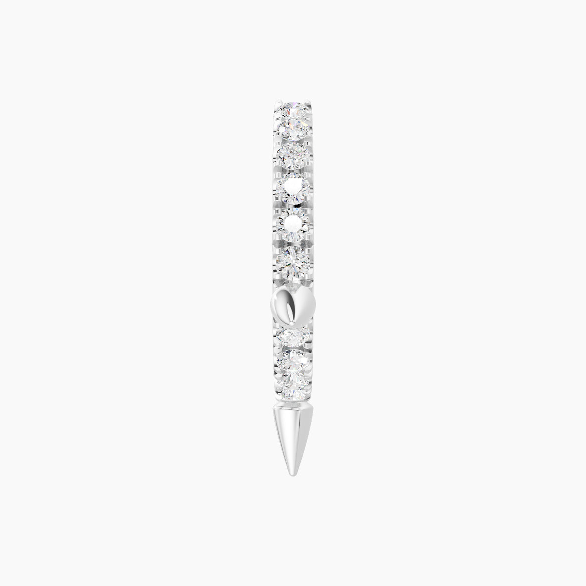 Skade | 18k White Gold 8 mm Spike Diamond Hoop Piercing