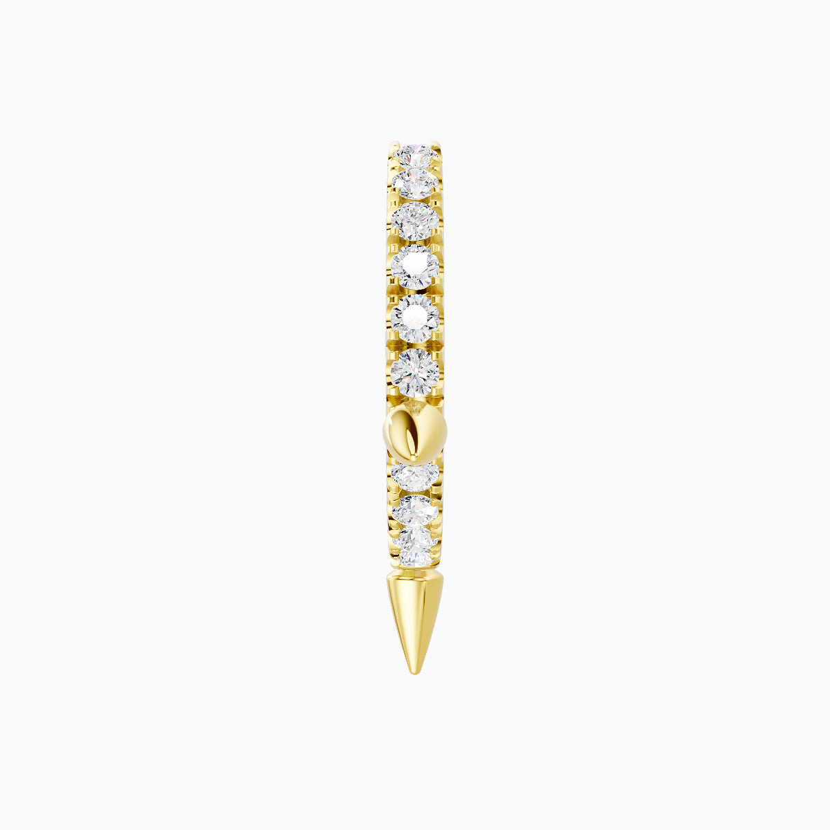 Skade | 18k Yellow Gold 8 mm Spike Diamond Hoop Piercing