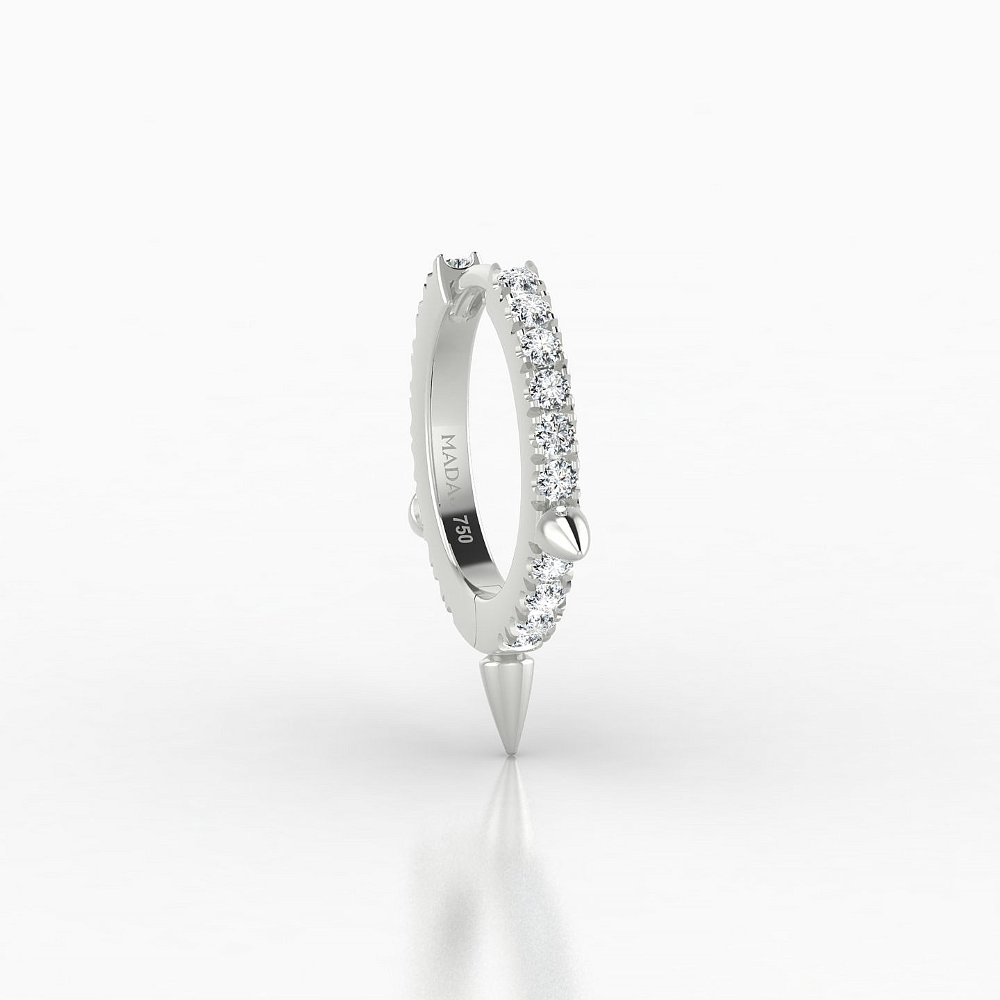 Skade | 18k White Gold 8 mm Spike Diamond Hoop Piercing