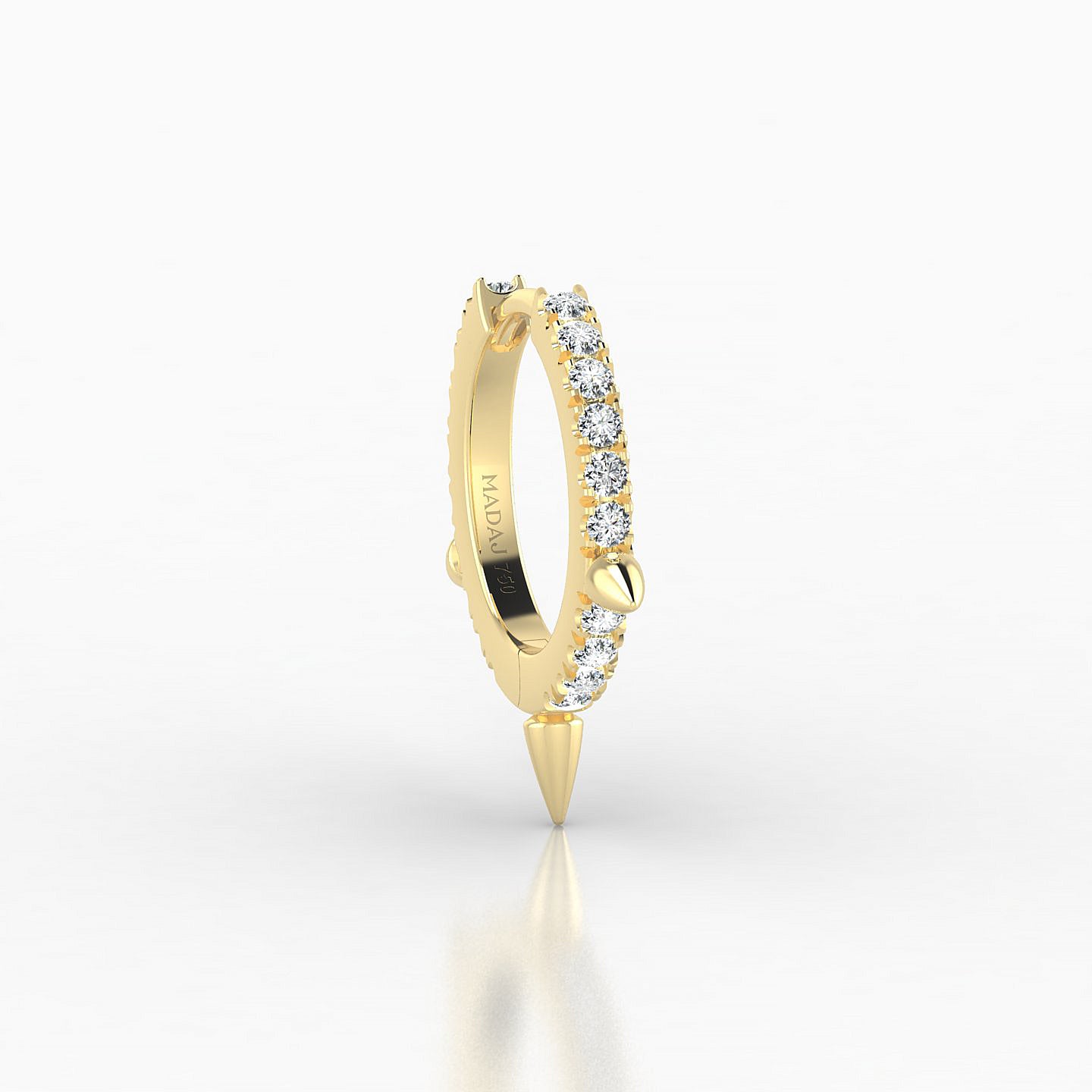 Skade | 18k Yellow Gold 8 mm Spike Diamond Hoop Piercing
