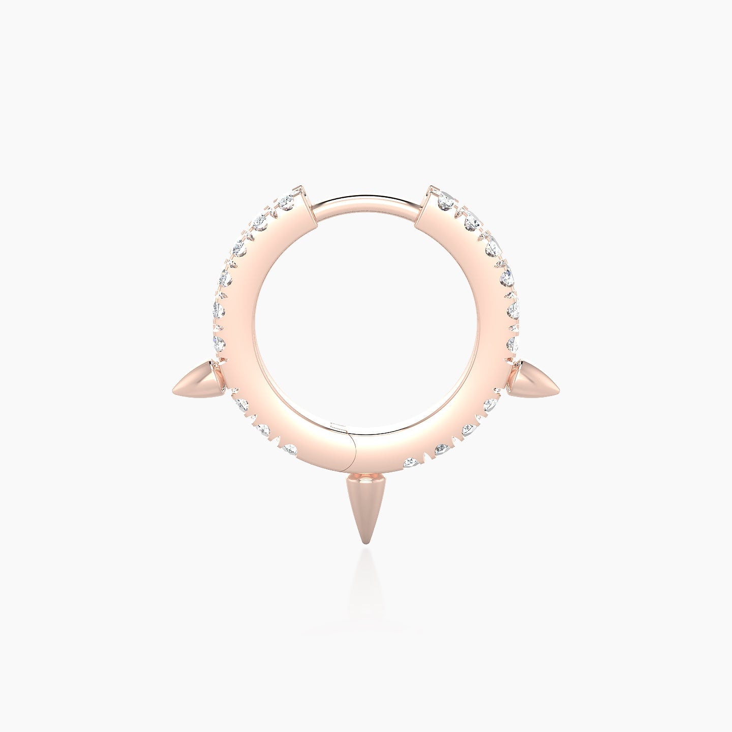 Skade | 18k Rose Gold 8 mm Spike Diamond Hoop Piercing