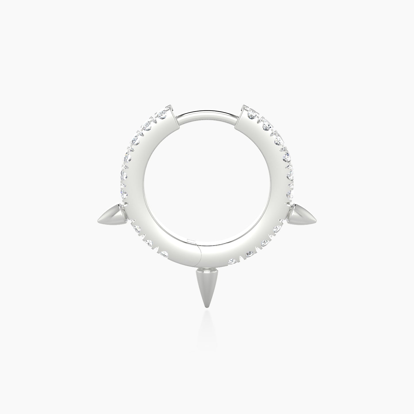 Skade | 18k White Gold 8 mm Spike Diamond Hoop Piercing