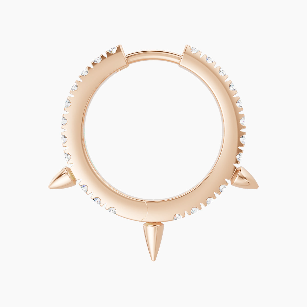 Skade | 18k Rose Gold 9.5 mm Spike Diamond Hoop Piercing