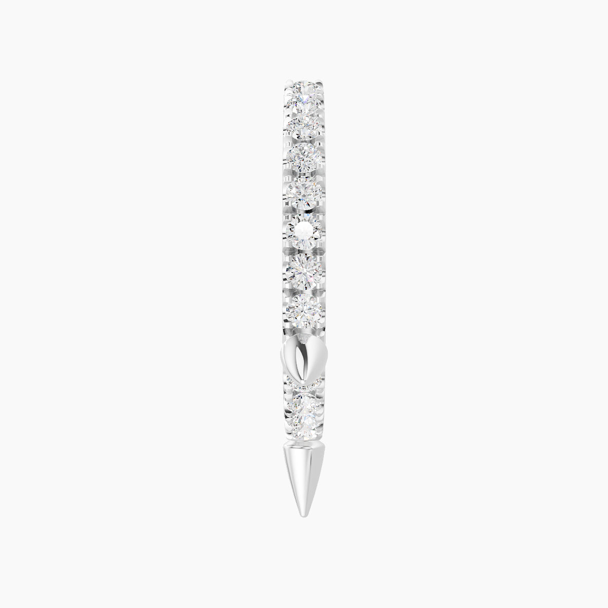 Skade | 18k White Gold 9.5 mm Spike Diamond Hoop Piercing